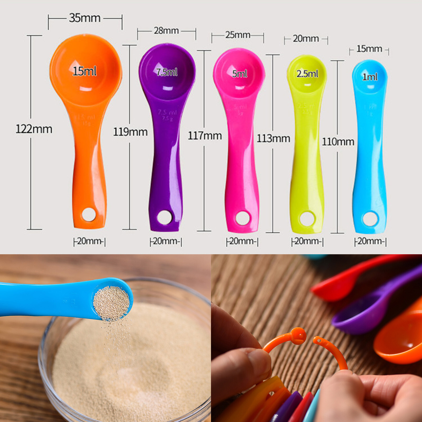 ชุดช้อนตวงวัดปริมาตร/บีกเกอร์ พลาสติกอย่างดี เกรดอาหาร ปลอดภัย ราคาถูก คุ้มค่าสุดๆ