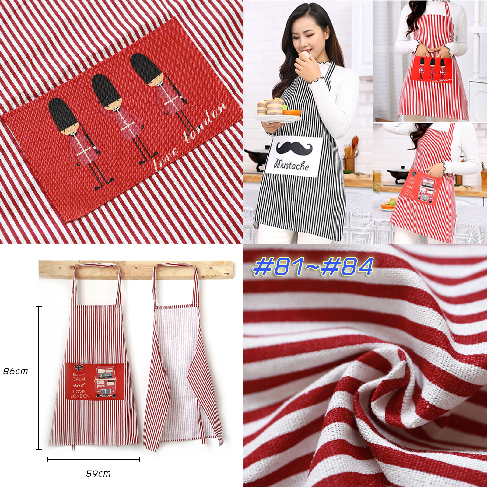 🔥Sale ลดราคา🔥 ผ้ากันเปื้อน Set-3 ผ้า ฝ้าย / ลินิน / โพลีเอสเตอร์ พิมพ์ลาย ทำอาหาร ทำงานบ้าน ป้องกันสิ่งสกปรก