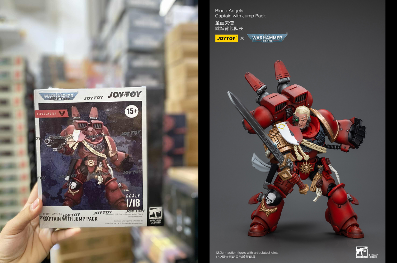 [พร้อมส่ง] Joytoy 1/18 [Reissue] - JT4997 : Blood Angels Captain With Jump Pack
