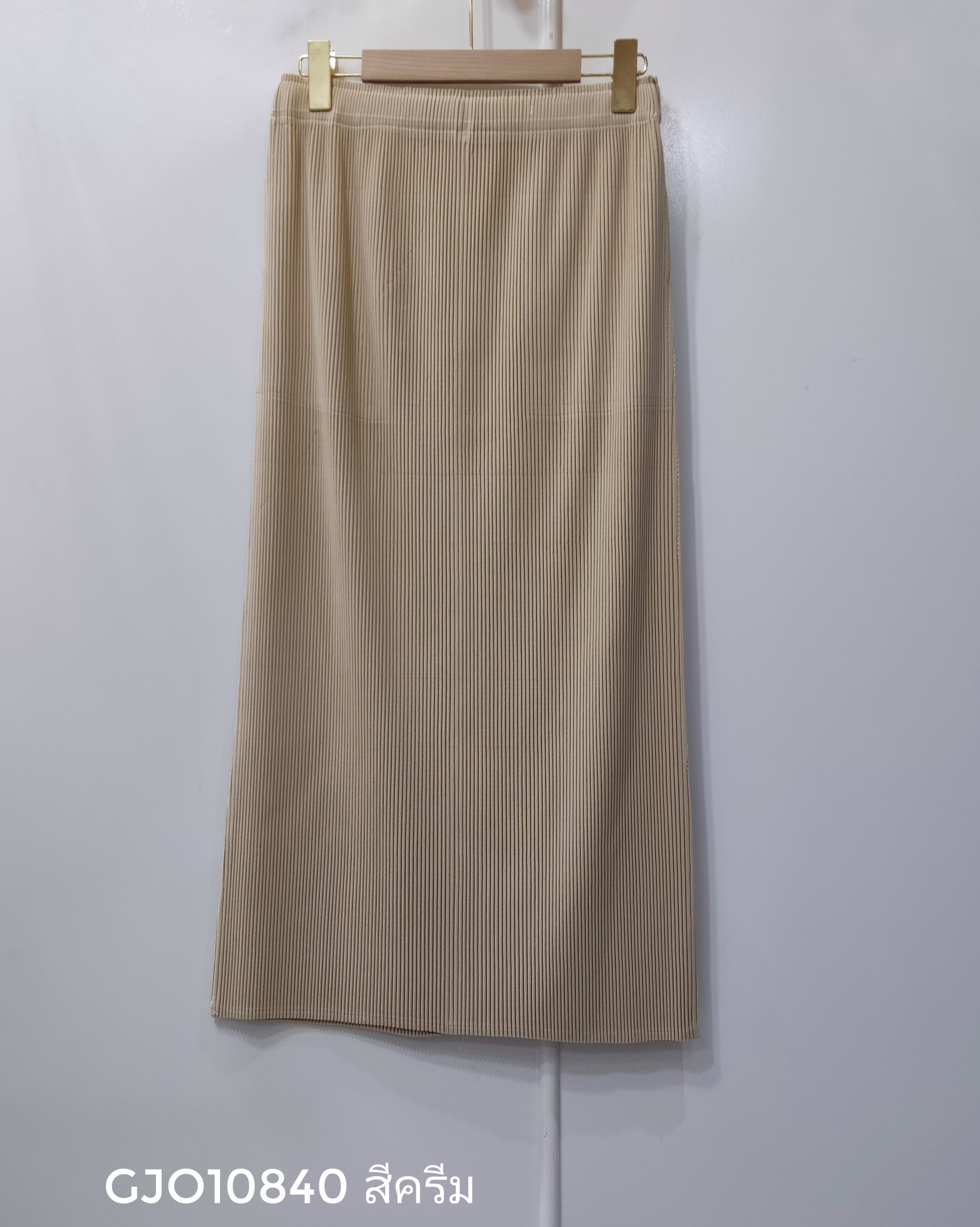 ยาว 33.5 นิ้ว 2MUAY รุ่น GJO10840 กระโปรงอัดพลีท THICK PENCIL PLEATED SKIRT 4 สี FREE SIZE