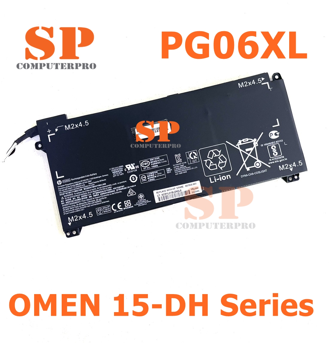 BATTERY HP แบตเตอรี่ของแท้ HP OMEN 15-DH ทุกโมเดลใส่ได้ Model:PG06XL