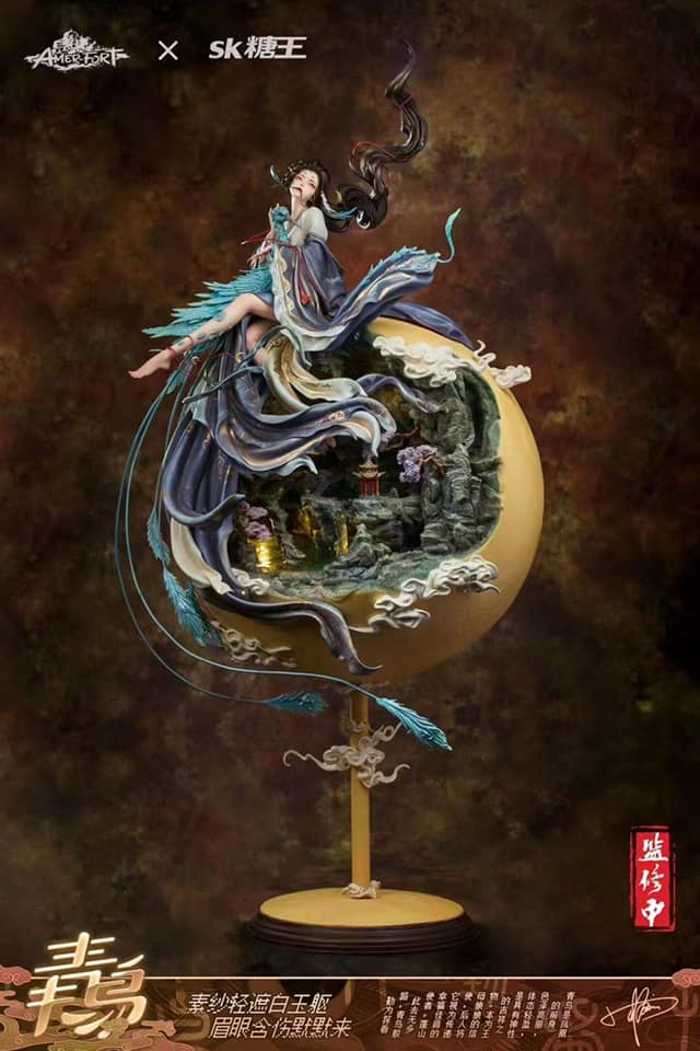 [สั่งจอง]PIJI & Sugar King Zhou Yi Art Sculpture AFYC-QN04 : National Style Drunken Beauty Blue Bird