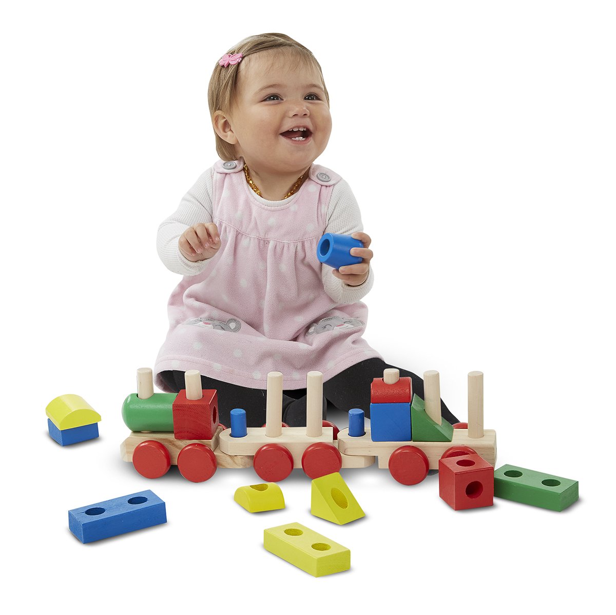 ชุดรถไฟแต่ละชิ้นเป็นชิ้นใหญ่ ต่อได้ Melissa & Doug Stacking Train รุ่น 0572 ของเล่นเสริมพัฒนาการเด็ก