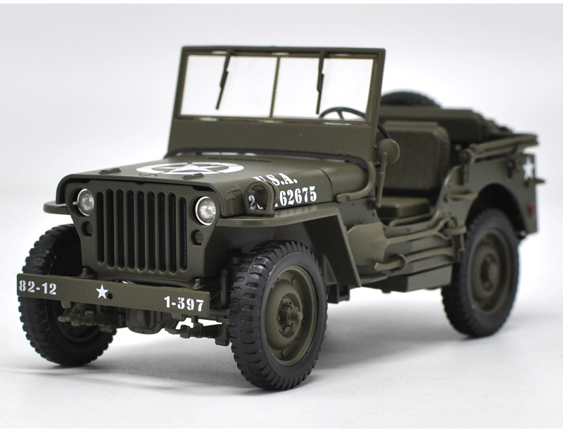 [สั่งจอง] JEEP WILLYS US ARMY 1/4 TON MILITARY WW II DIE CAST 1/18 BY WELLY 18036W