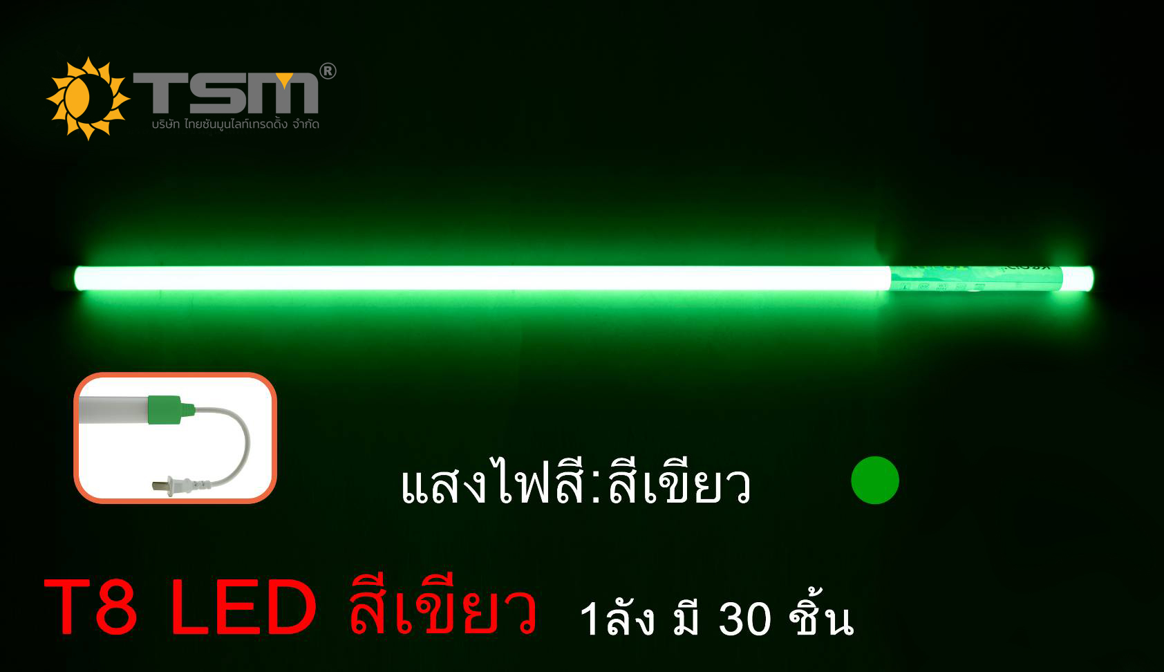 หลอดนีออนสีT8 กันน้ำหลอดงานวัด หลอดไฟงานวัด LED หลอดนีออนสี พร้อมปลั๊ก18W