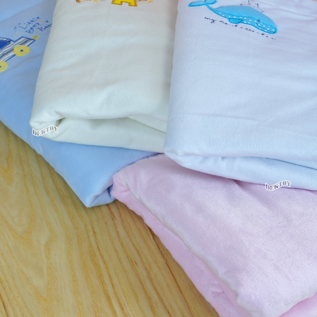 Tomtomjoyful ผ้าห่มเด็ก ผ้าห่มเวลลัว2หน้า นุ่มลื่นน่าสัมผัส 30x36นิ้ว BLK-32 สำเนา