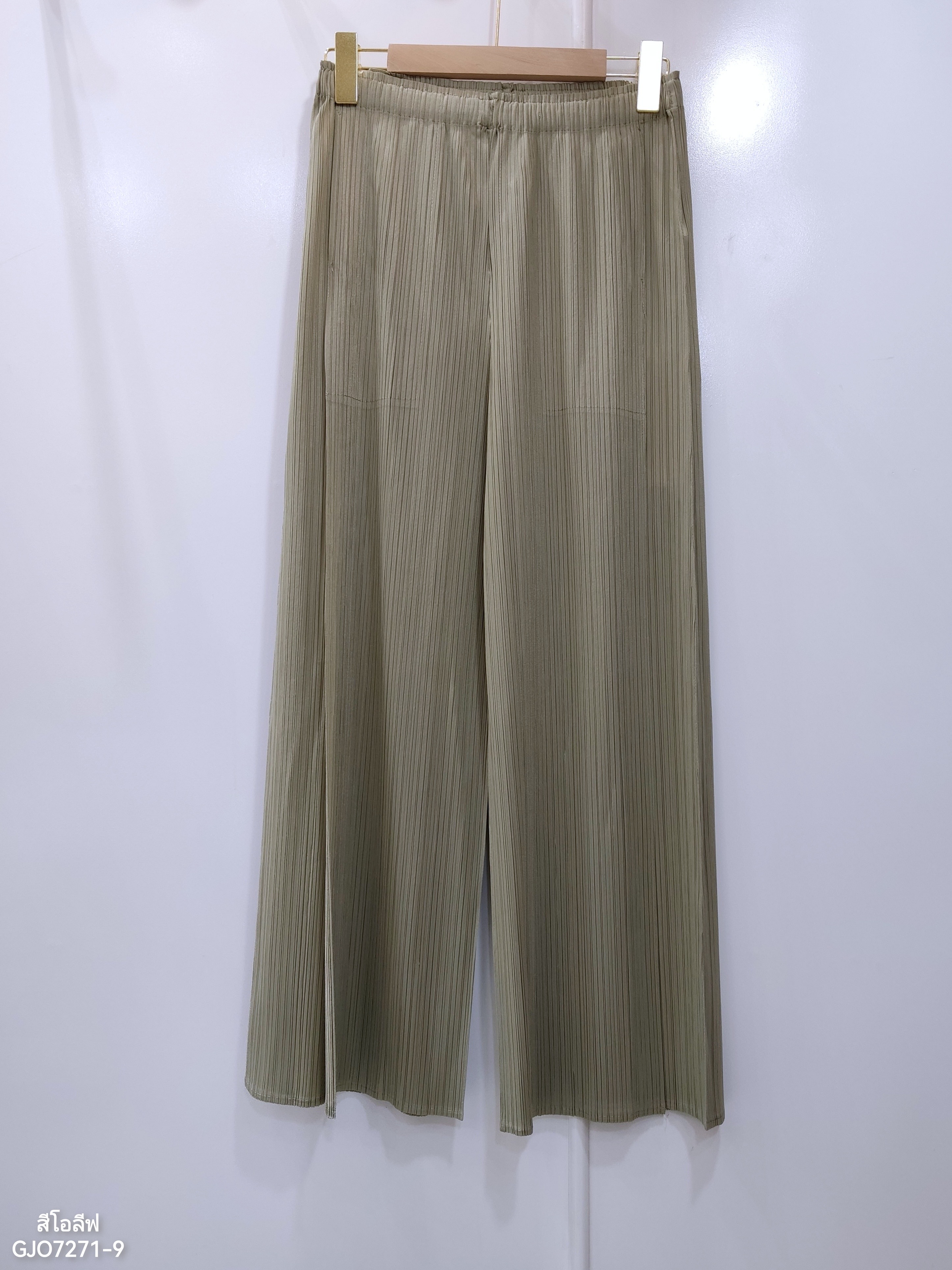 เพิ่มสีใหม่ ยาว37นิ้ว! 2MUAY รุ่น GJO7271 กางเกงอัดพลีทงานคุณภาพ BAT STRAIGHT LAYER PLEATED PANTS 18สี FREE SIZE