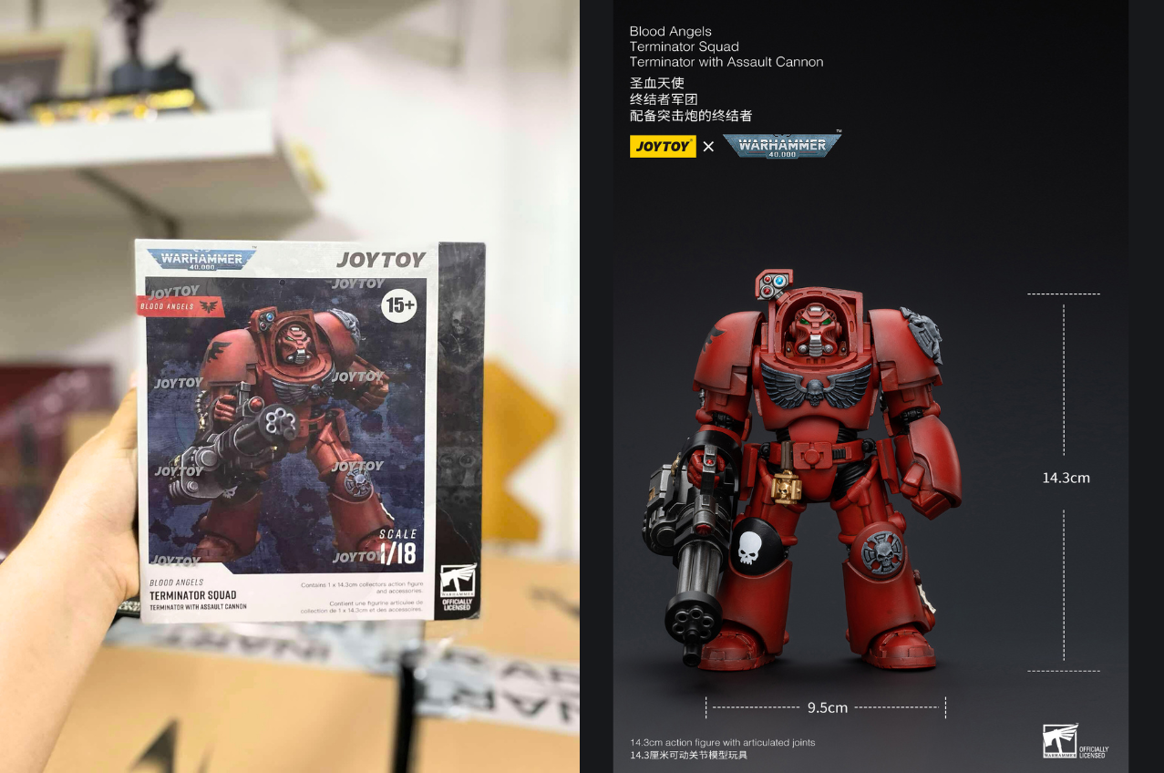 [พร้อมส่ง] Joytoy 1/18 -- Blood Angels Terminator Squad --- JT5949 : Terminator with Assault Cannon