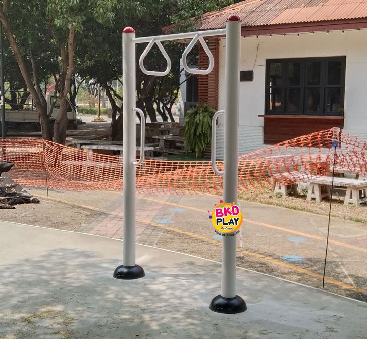 เครื่องออกกำลังกาย กลางแจ้ง ชุดอุปกรณ์ บริหารเอว สะโพก แบบบาร์โหน บาร์เดี่ยว ลานกีฬา อเนกประสงค์ สนามกีฬา สั่งผลิต7-15วัน ขนาด 32 x130 x225 ซม.
