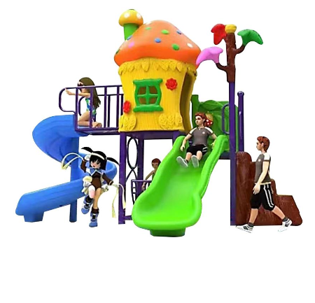 เครื่องเล่นสนามกลางแจ้ง-ในร่ม,ชุดบ้านเห็ดสดใส กระดานลื่น, ของเล่น,ครุภัณฑ์สนามเด็กเล่น, สพฐ,โครงการโรงเรียนประชารัฐ