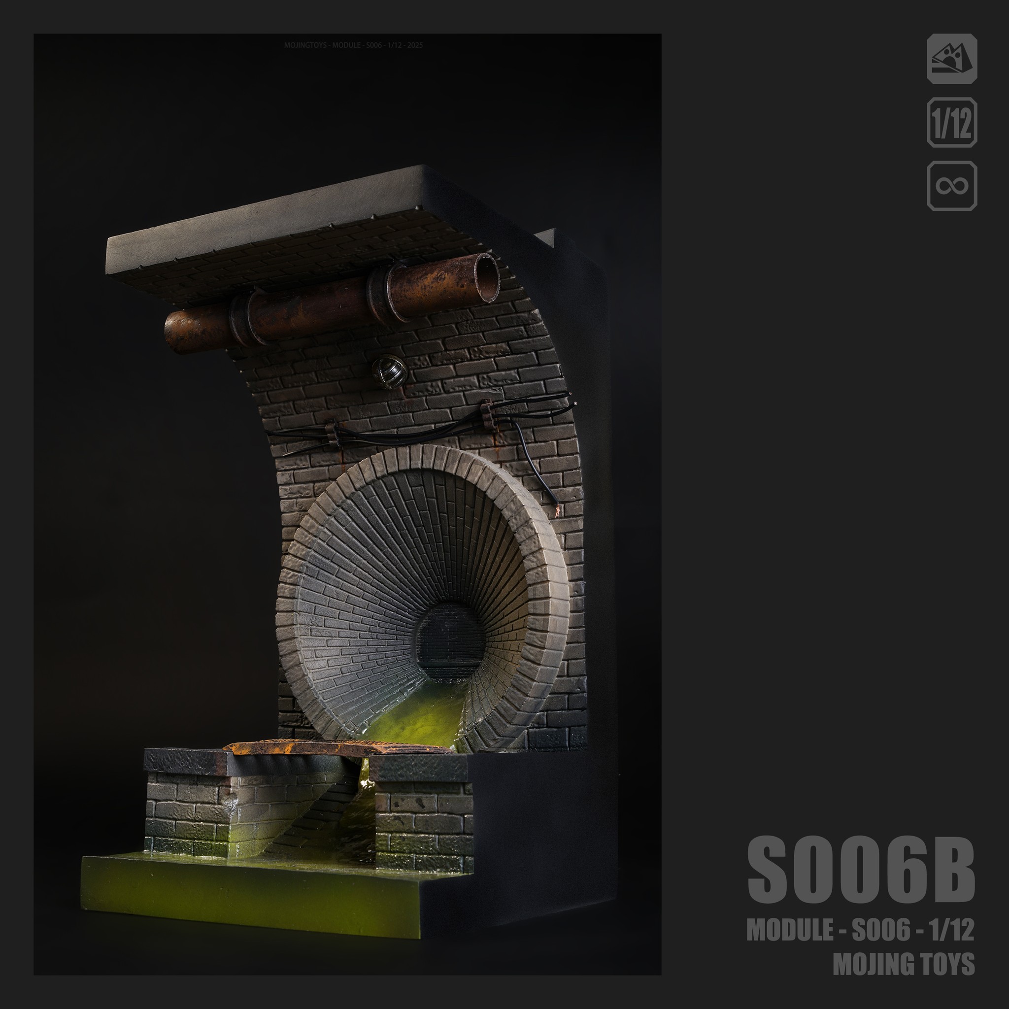 [สั่งจอง]mOjingToys 1/12 : Module Series American Comic Sewer Scene Taupe