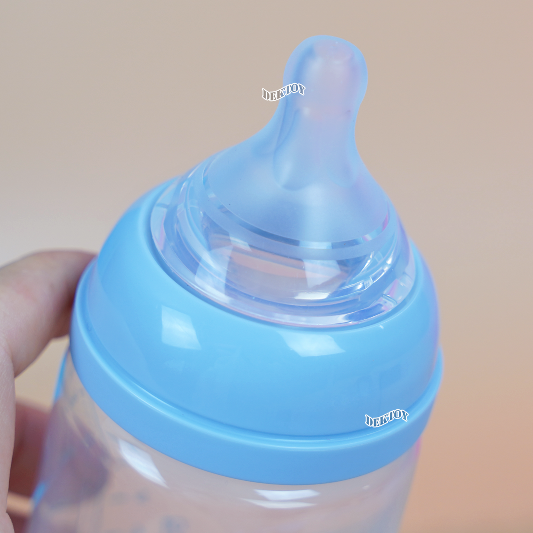 Natur infinit one size ขวดนมเนเจอร์อินฟินิท คอกว้าง PES สีชา และ PP 5 และ 9 ออนซ์ จุกนมไม่ดูดไม่ไหล 0-18 เดือน