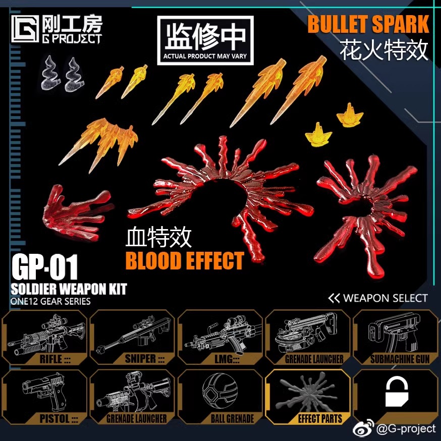 [สั่งจอง] G-PROJECT GP01 1/12 : Weapon pack (for mafex soldier)