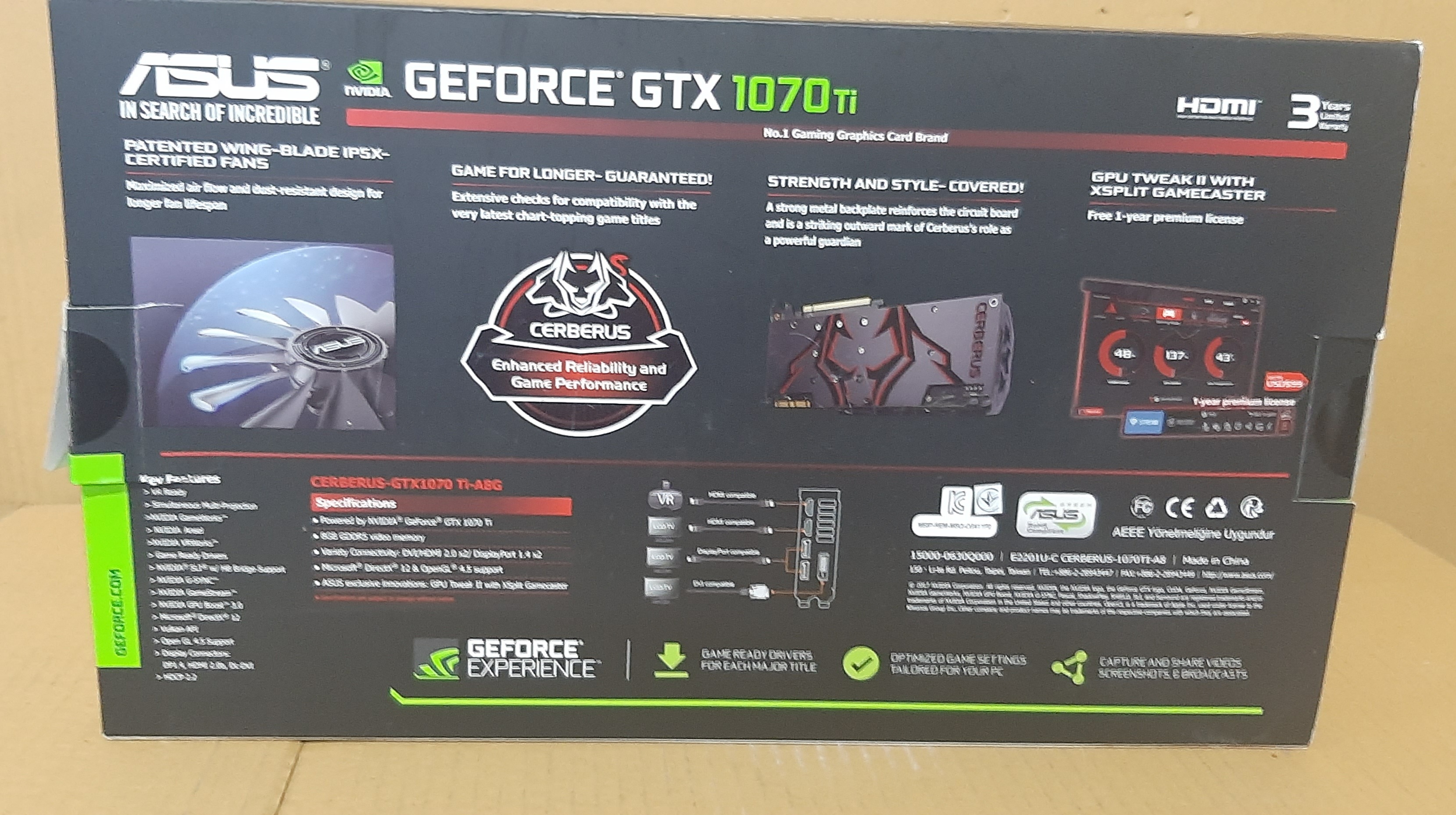 การ์ดจอแสดงผล VGA มือสอง ยี่ห้อ Asus รุ่น GTX 1070Ti 8GB DDR5 ประกันร้าน 1 เดือน