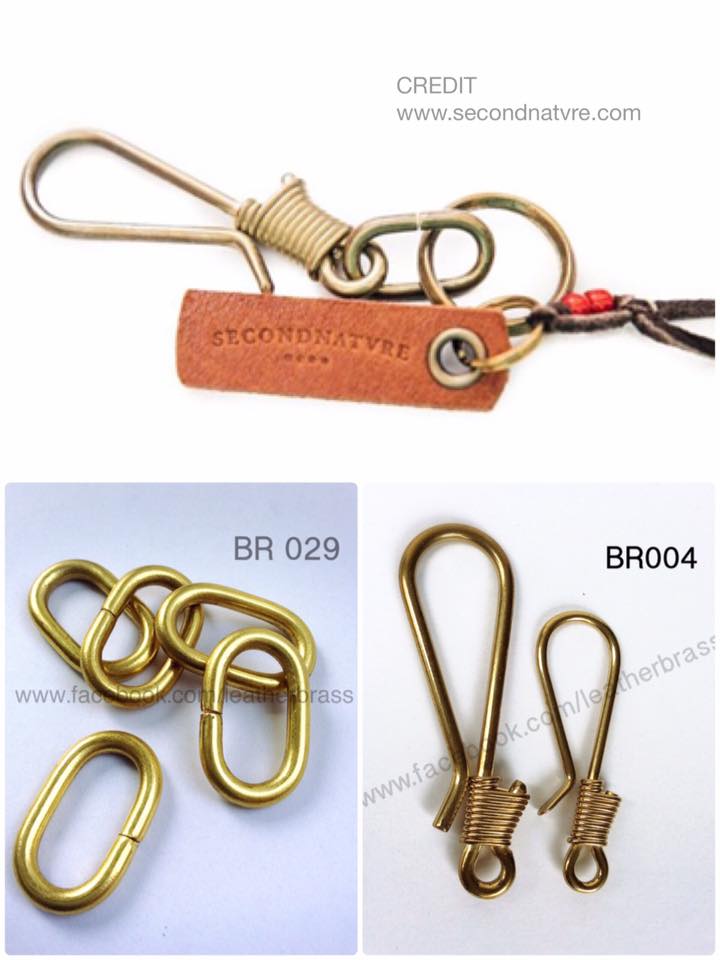 BR029 ห่วงแคบซูล ห่วงวงรี อะไหล่ทองเหลืองแท้ อุปกรณ์งานหนัง leatherbrass **ราคาต่อชิ้น**
