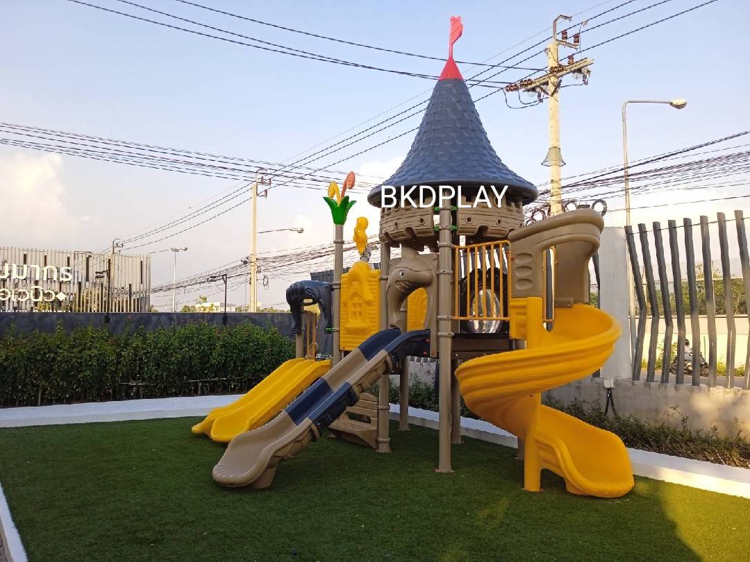เครื่องเล่นสนามกลางแจ้ง ชุด ปราสาทแฮรี่, ครุภัณฑ์สนามเด็กเล่น, สพฐ,โครงการโรงเรียนประชารัฐ ศูนย์พัฒนาเด็กเล็ก playground,สไลเดอร์,ของเล่นเสริมพัฒนาการ,เครื่องเล่นสนาม, สนามเด็กเล่น