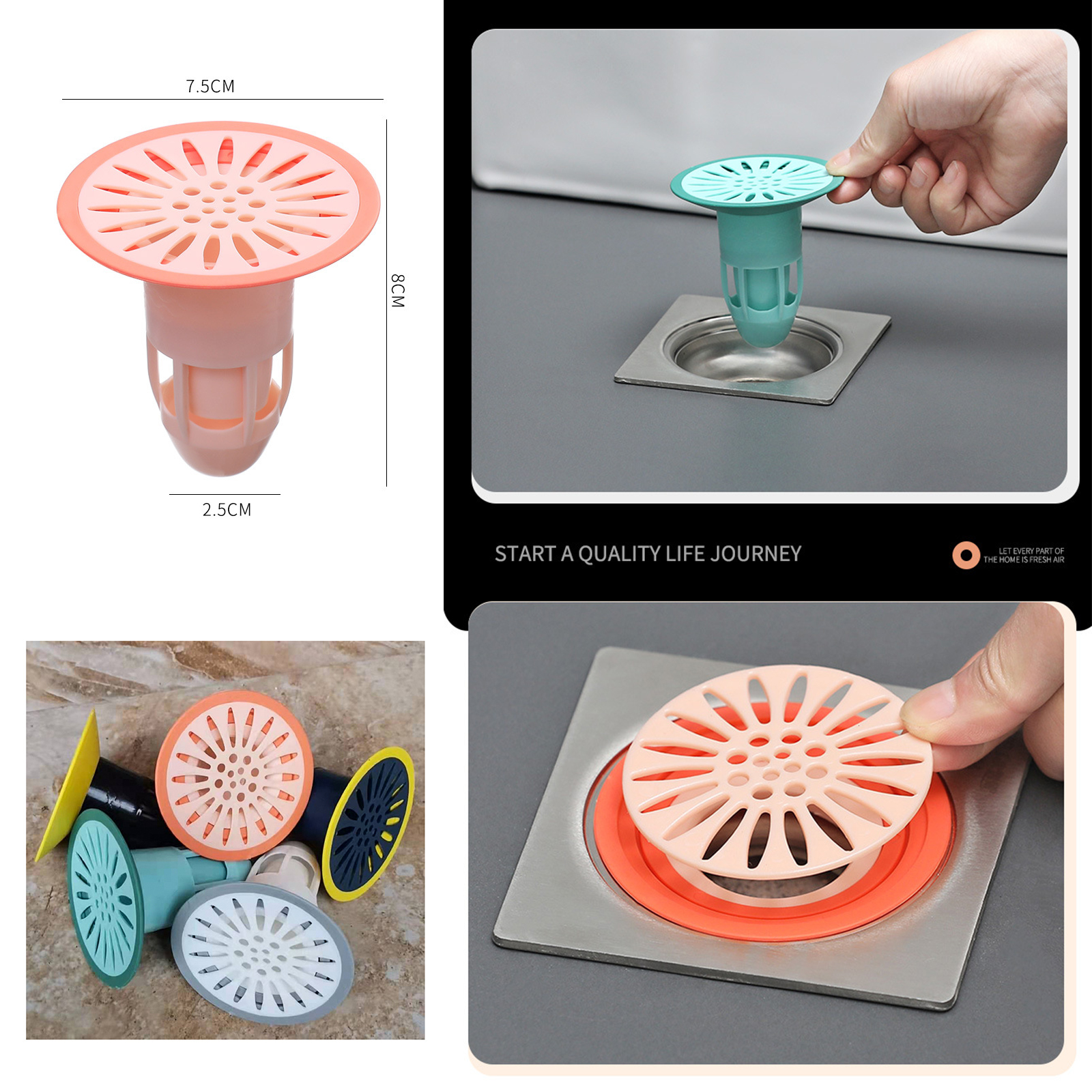 ดักกลิ่นท่อน้ำทิ้ง ท่อตะแกรง มีหลายแบบ กรวย / กรวย+วงแหวน / กระเปาะ / ถ้วยตะแกรง