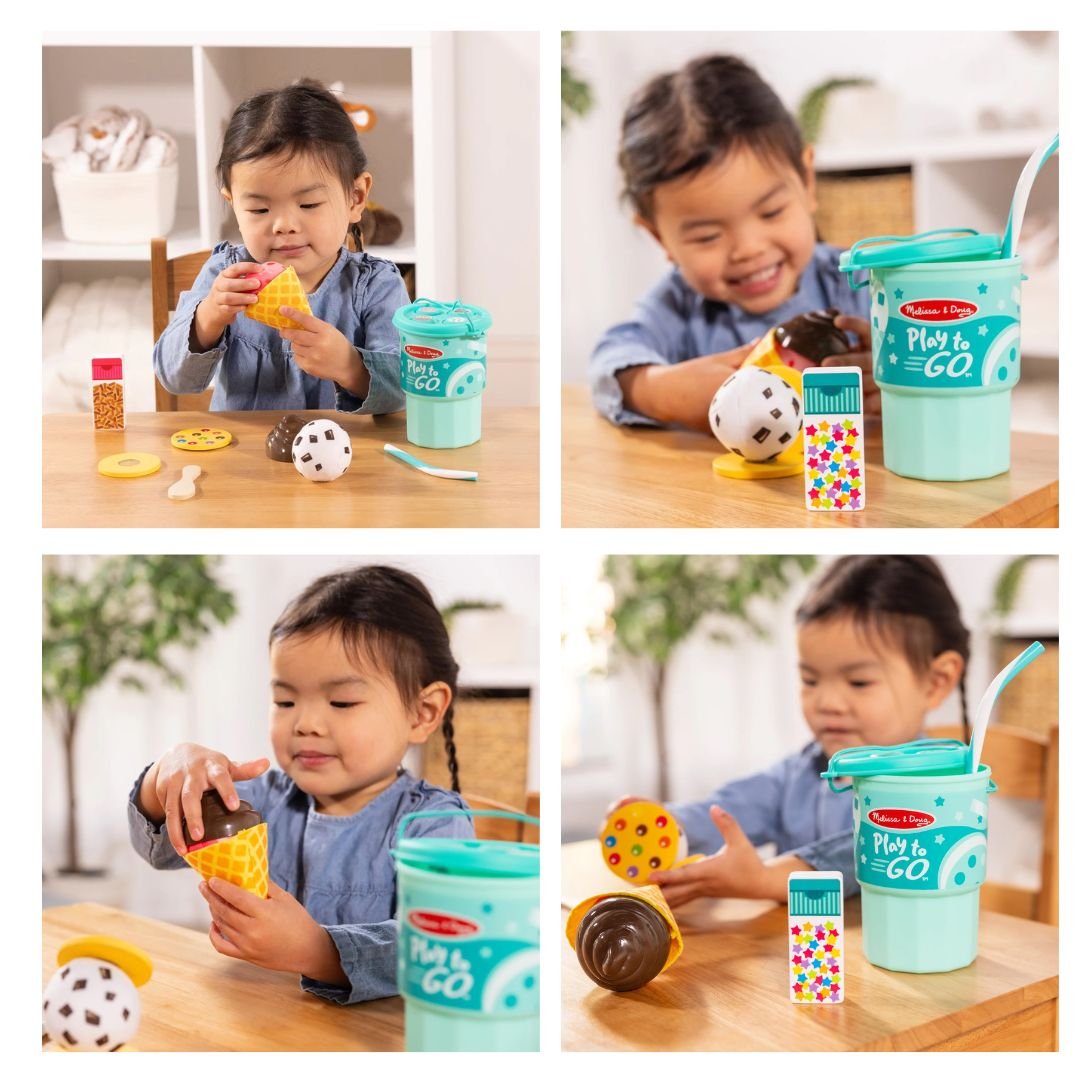 ของเล่นไอติม แซนด์วิชไอศกรีม มิลค์เชค Melissa & Doug Play to Go Ice Cream Play Set