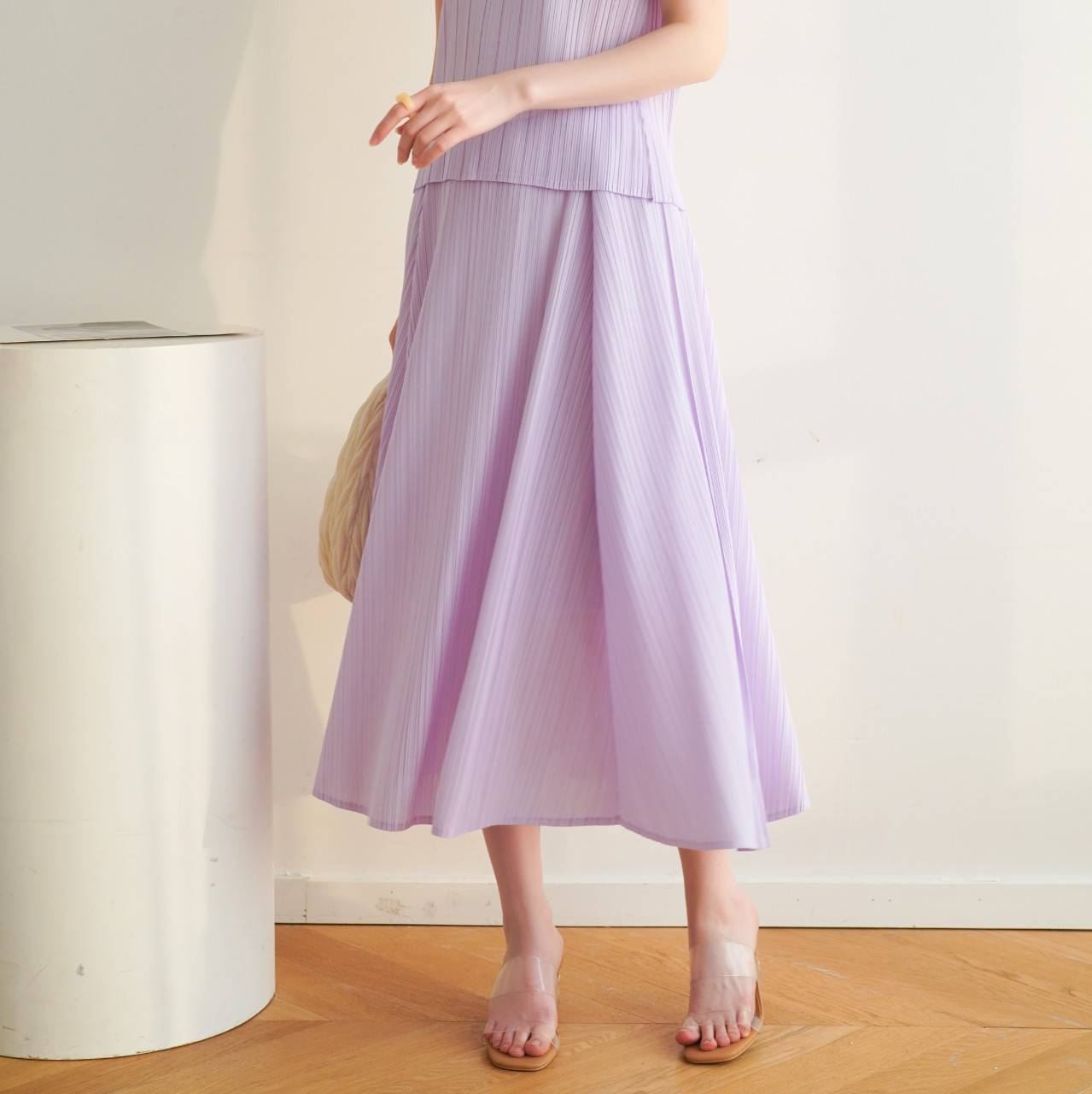 ยาว 31นิ้ว! 2MUAY รุ่น GJO8130 กระโปรงอัดพลีทงานคุณภาพ FLARED PLEATED SKIRT 20สี FREE SIZE