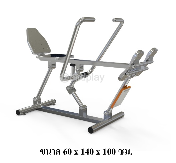 เครื่องออกกำลังกายกลางแจ้งผู้ใหญ่ แบบสแตนเลสบริหารแขน-หน้าท้อง (แบบกรรเชียงเดี่ยว) ลานกีฬา อเนกประสงค์ สนามกีฬา ผลิตในไทย สั่งทำตามสีที่ต้องการได้