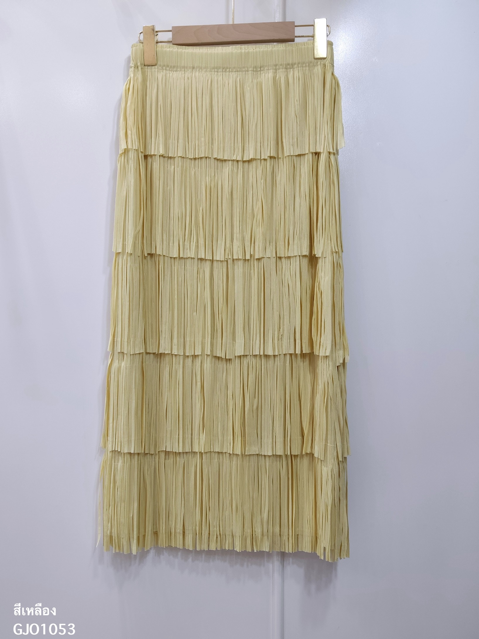 ปรับราคาลง20%!! ยาว 32นิ้ว! 2MUAY รุ่น GJO1053 กระโปรงพลีทคุณภาพ FRINGE LAYER PLEATED SKIRT 6 สี FREE SIZE