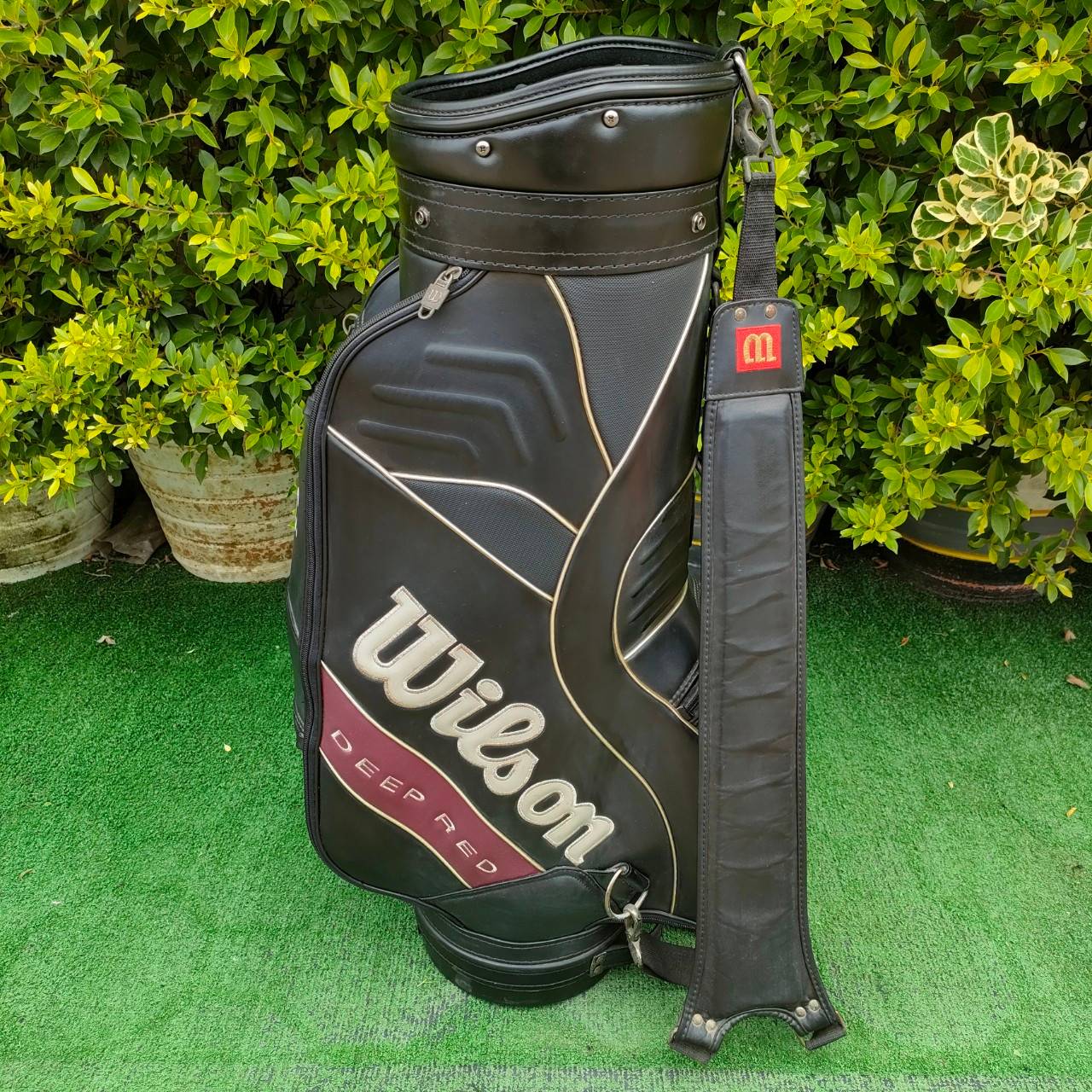 ถุงกอล์ฟ WILSON DEEP RED มือสอง ถุง TOUR สภาพสวย พร้อมใช้ ใบใหญ่ เป็นถุงแข่งของ โปร WILSON มือสอง ของแท้ BY NakaraLuxurious