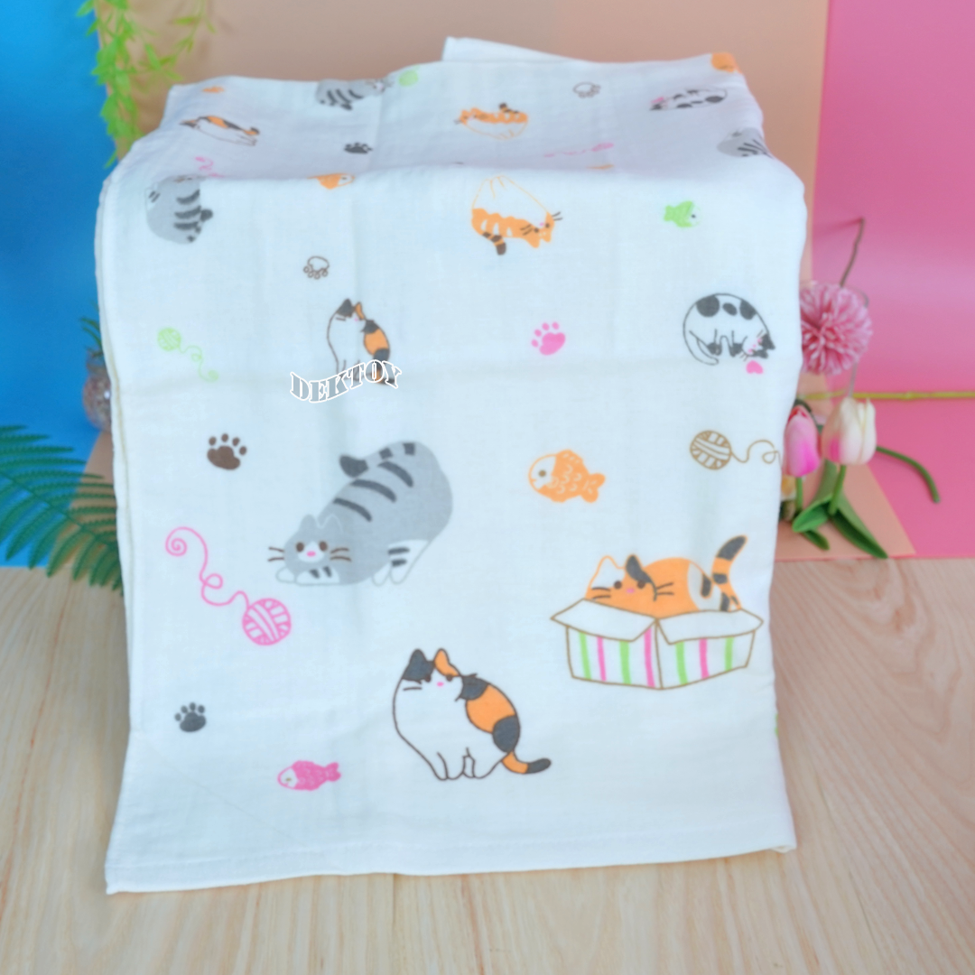 ผ้าเช็ดตัวเด็ก2หน้า ผ้าคอตตอน ผ้าขนหนู ไซส์ 24 x 48 นิ้ว