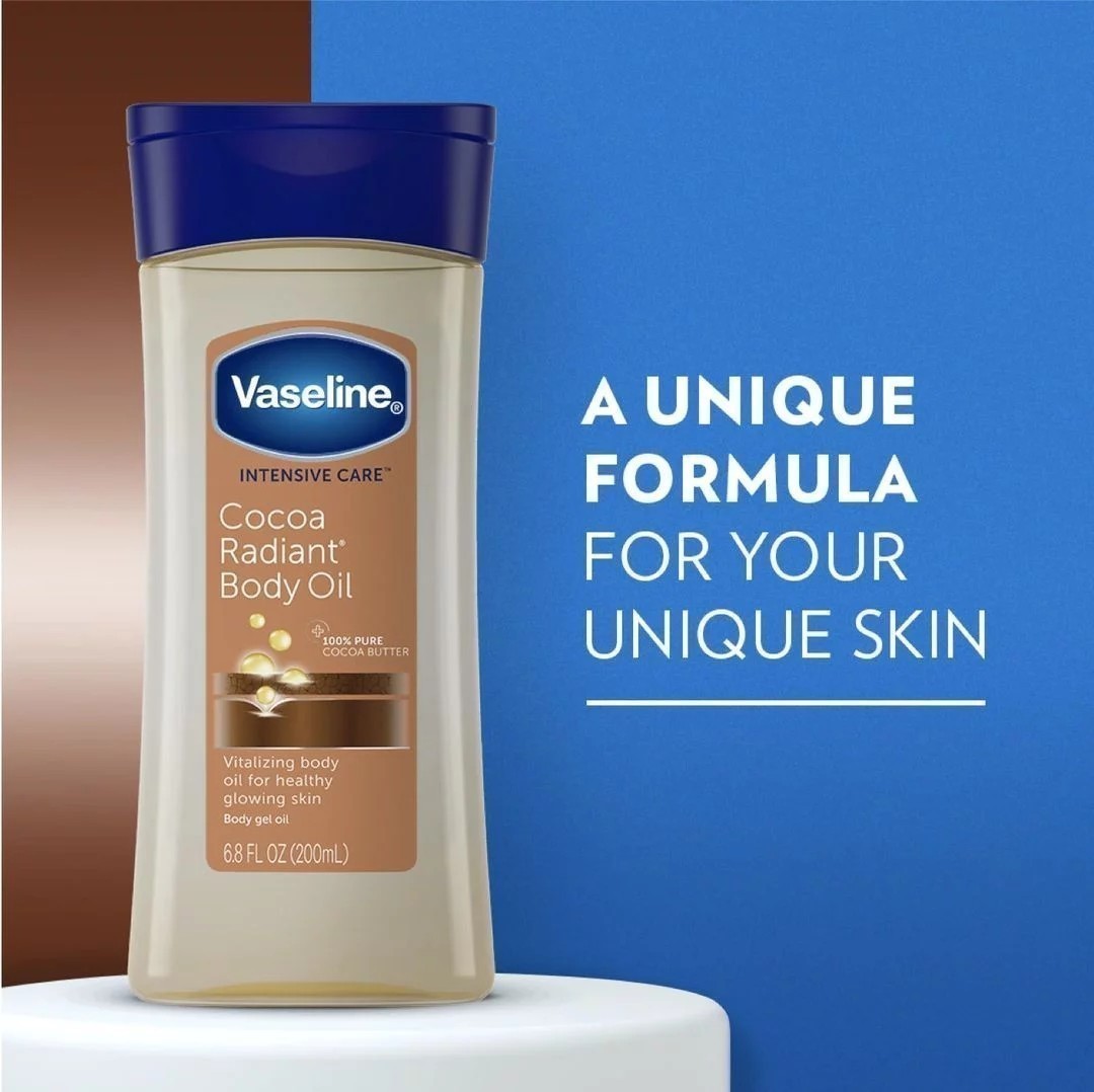 Vaseline Intensive Care Cocoa Radiant Body Oil 200ml บอดี้ออยล์