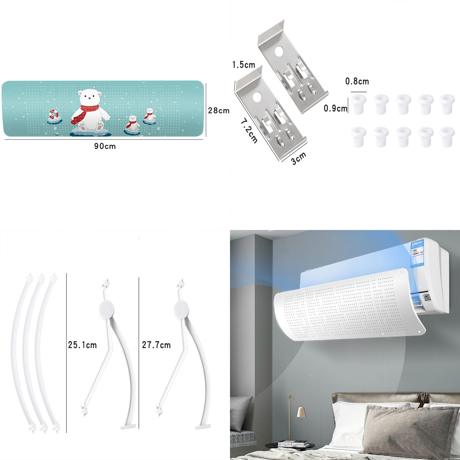 แผ่นบังลมแอร์ แอร์บอร์ดปรับเปลี่ยนทิศทางเครื่องปรับอากาศ มีให้เลือกลายสี หลายลวดลาย