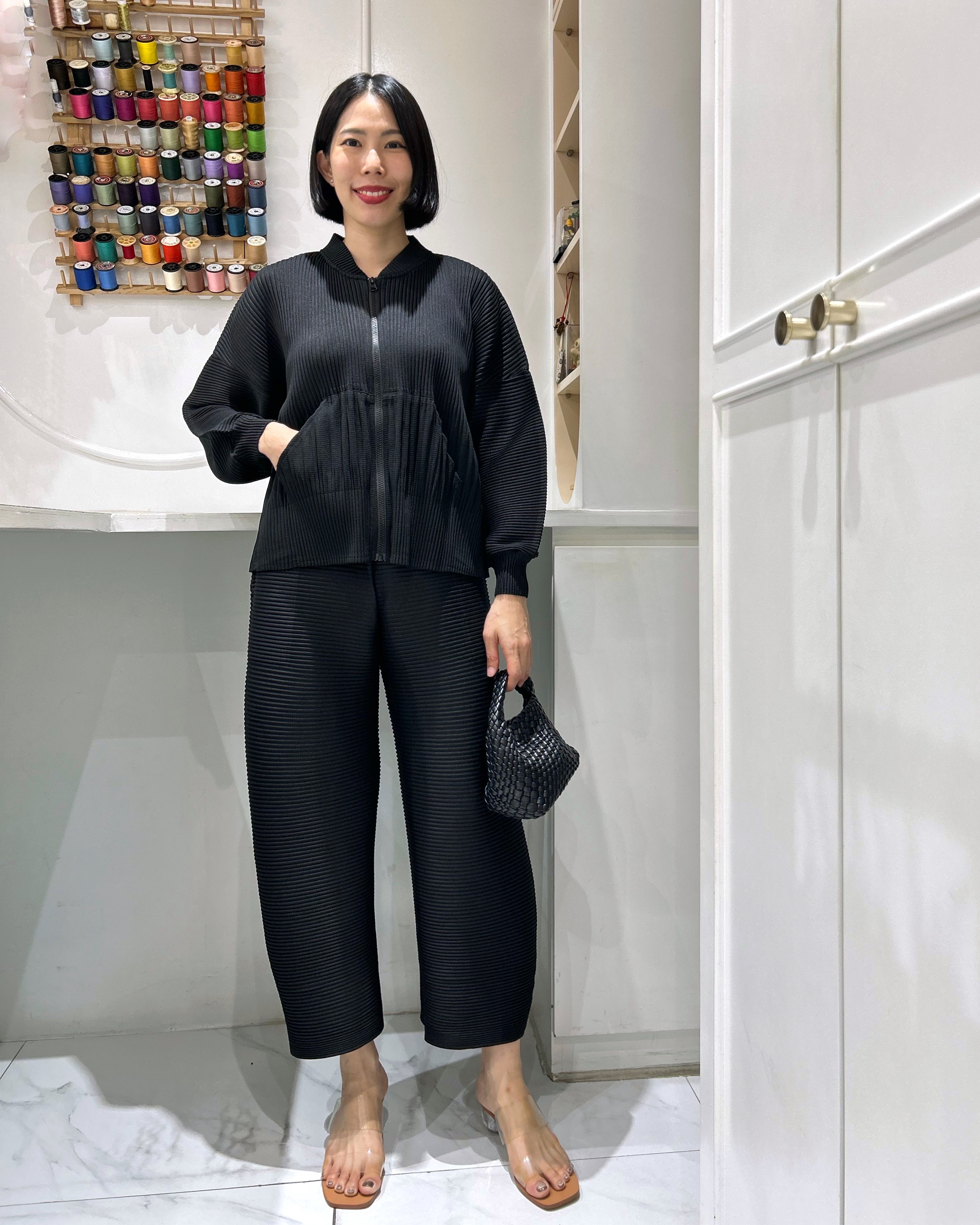 2MUAY รุ่น GA67811 / GA67815 THICK CARDIGAN ZIP FRONT PLEATED SET 4สี FREE SIZE