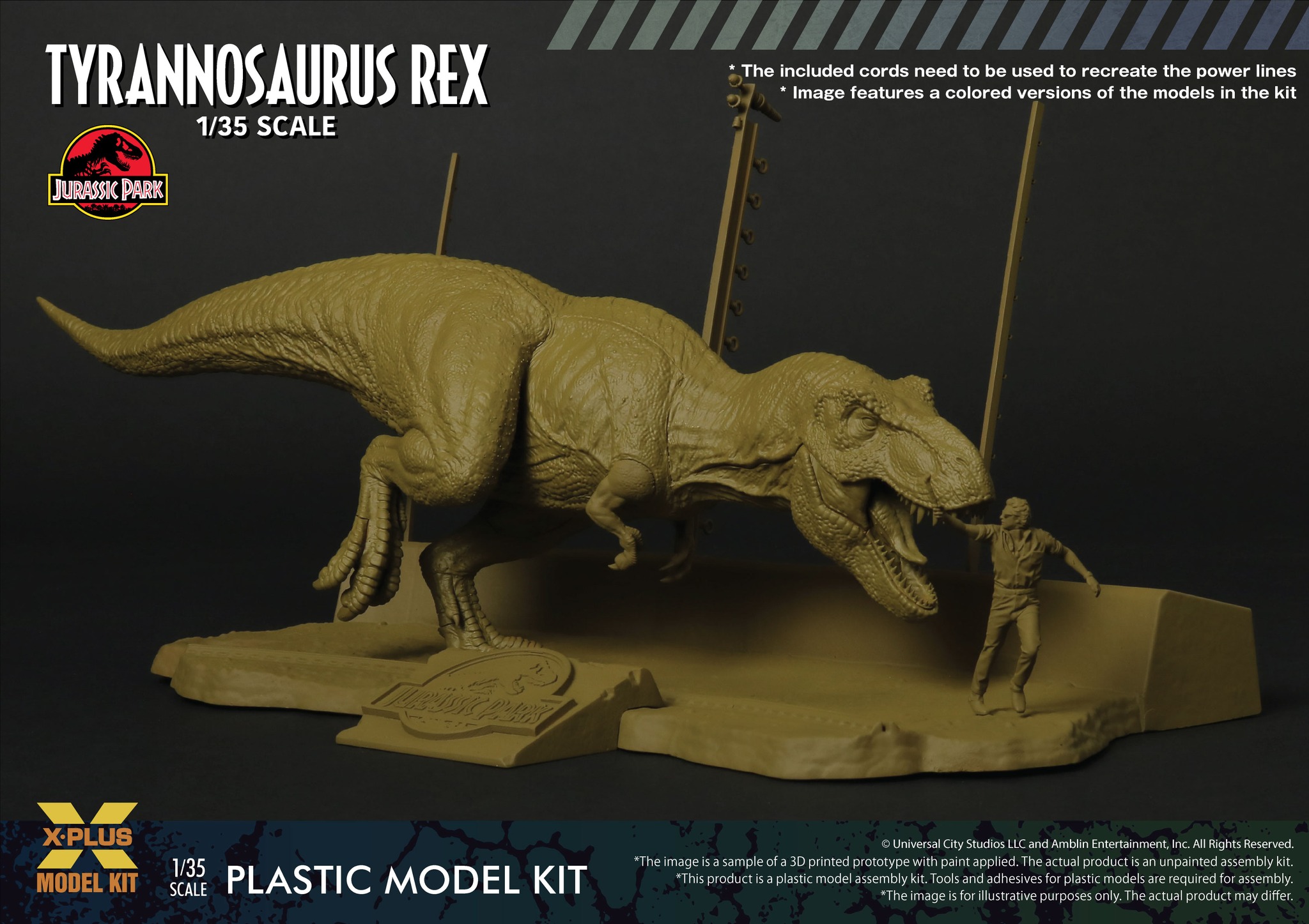 [สั่งจอง] X-PLUS 411-200130C 1/35 : Jurassic Park T rex [Model Kit]
