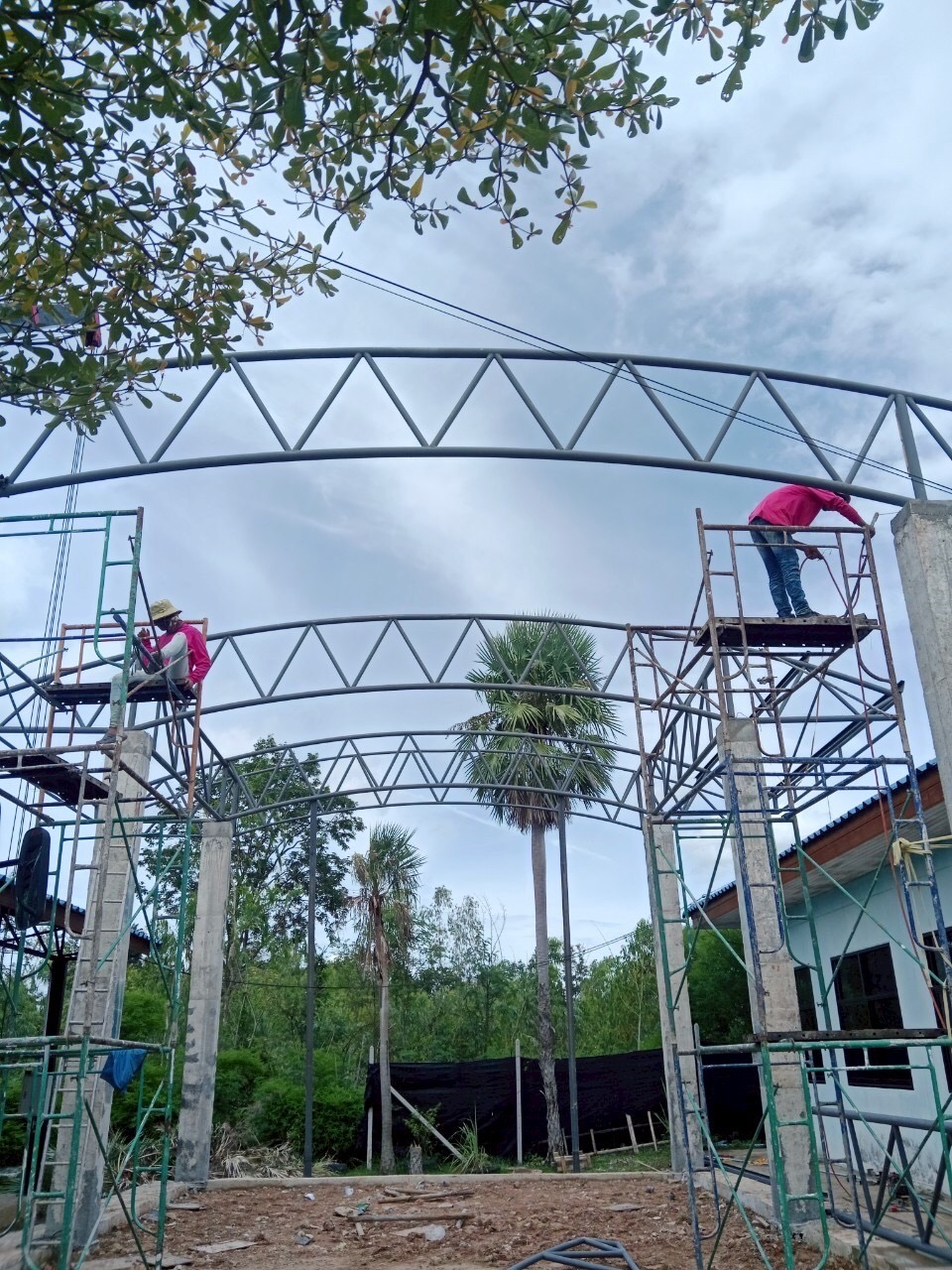 งานก่อสร้างอาคารกิจกรรมหน้าเสาธงศูนย์พัฒนาเด็กเล็ก