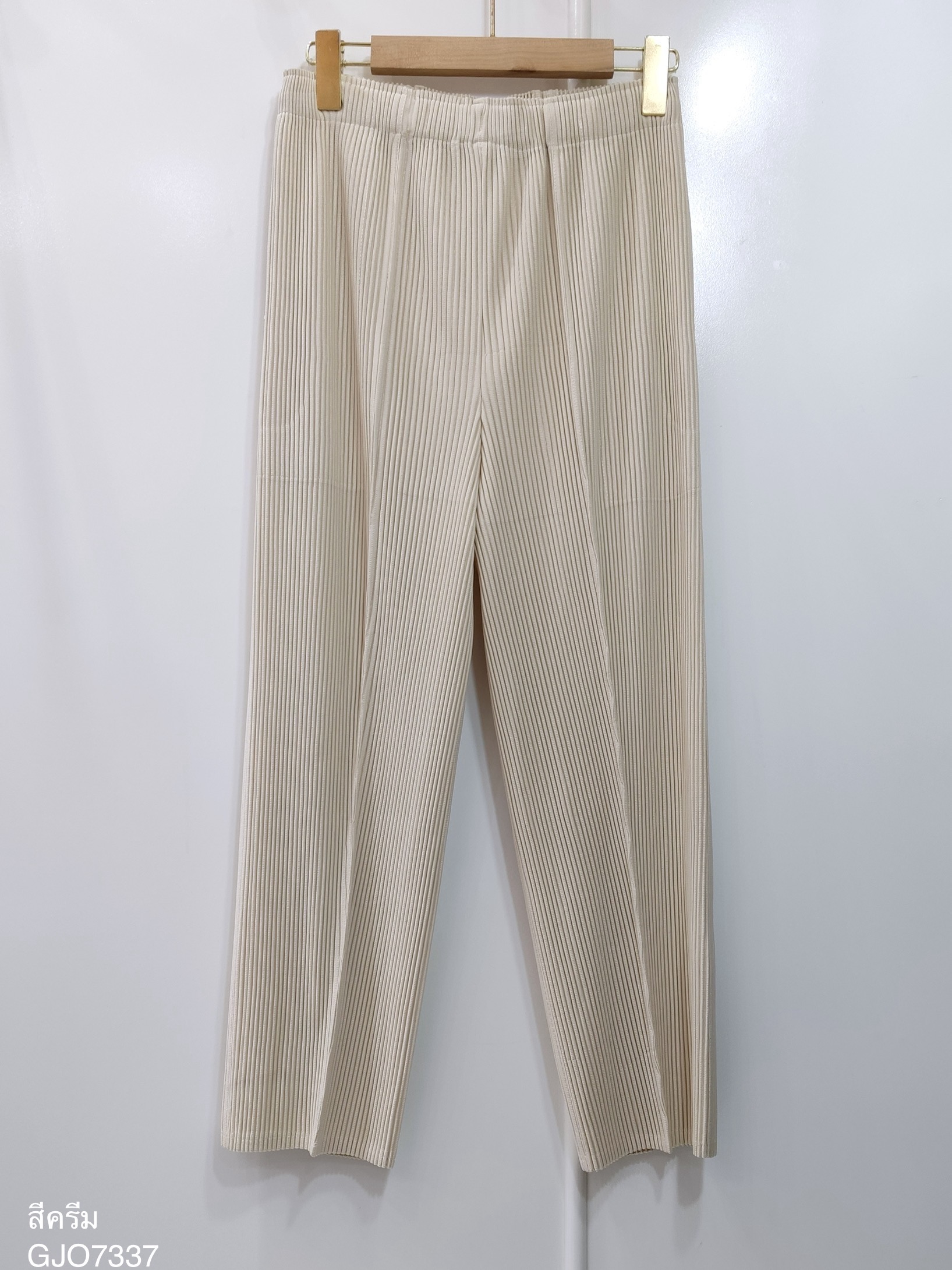 ยาว35นิ้ว! 2MUAY รุ่น GJO7337 กางเกงพลีทคุณภาพ THICK SLIM LEG PLEATED PANTS 10 สี FREE SIZE