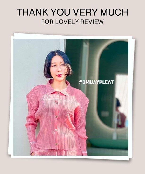 ปรับราคาลง20%!! 2MUAY รุ่น GJO3068-9 เสื้อพลีทคุณภาพ SHIRT DENIM PRINT PLEATED TOP 4 สี FREE SIZE