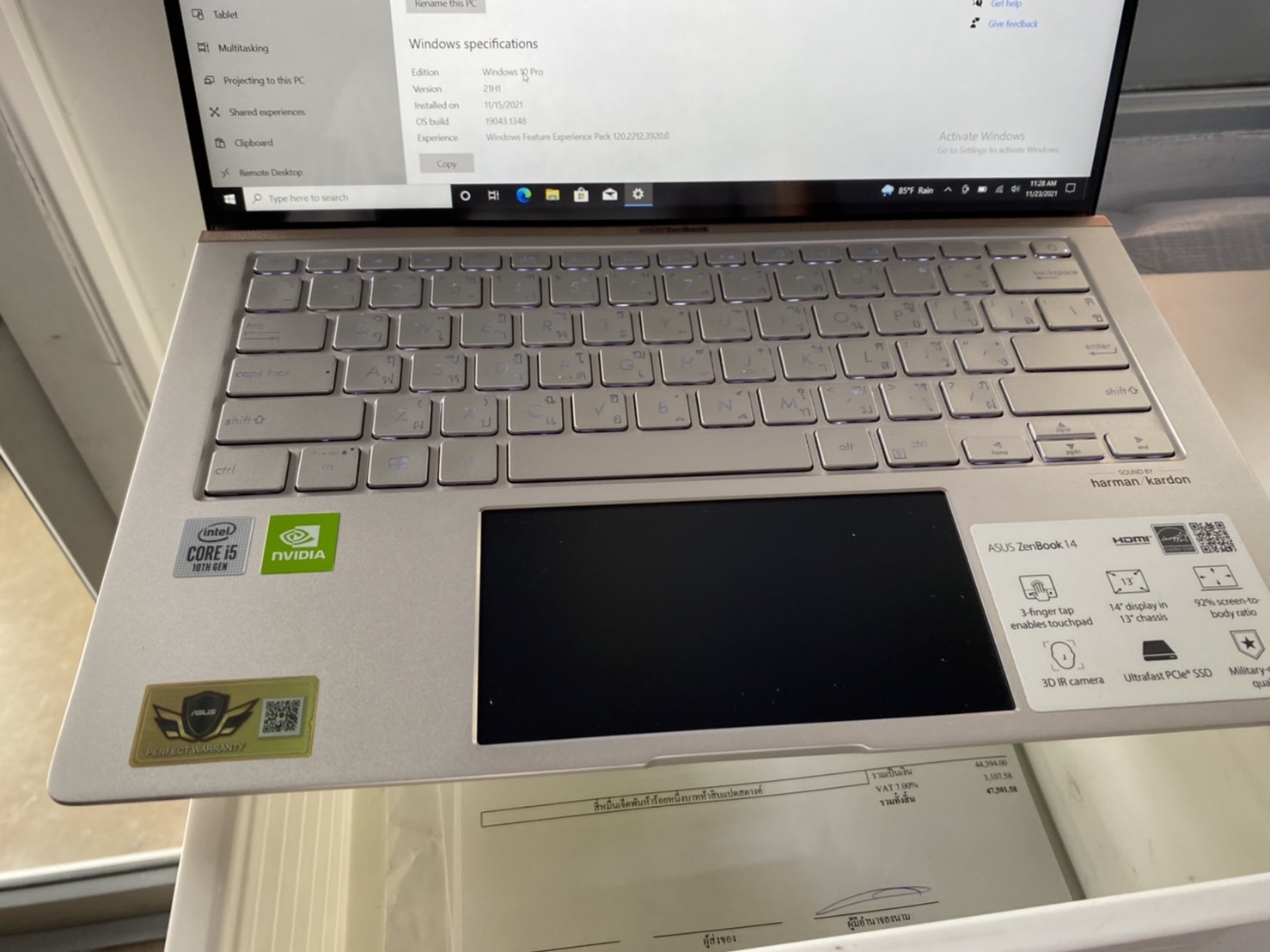 Asus Notebook ZenBook UX434FLC-A6212T Silver