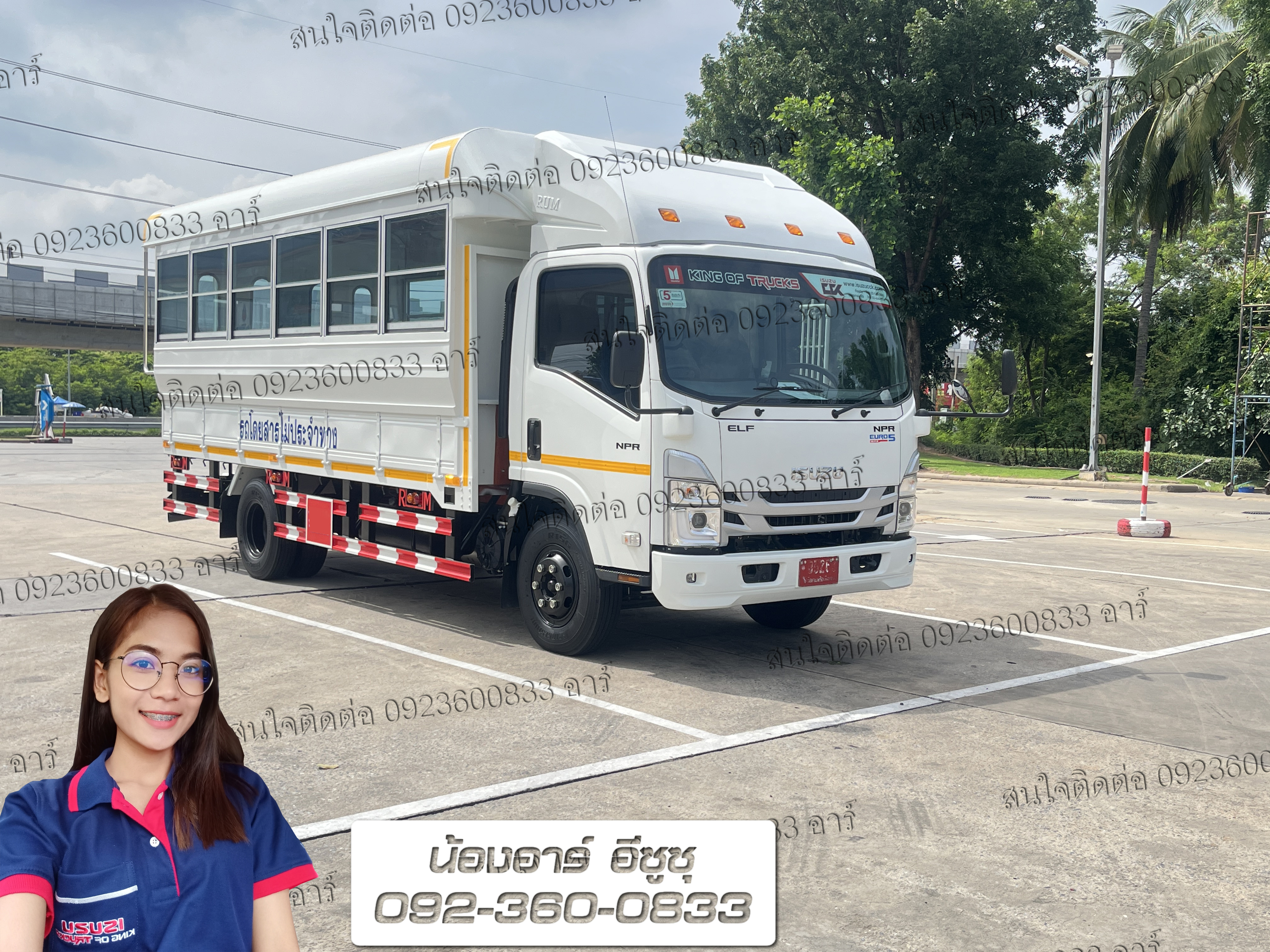 6 ล้อ ISUZU NPR Euro5 Max รถโดยสารแบบสองแถว