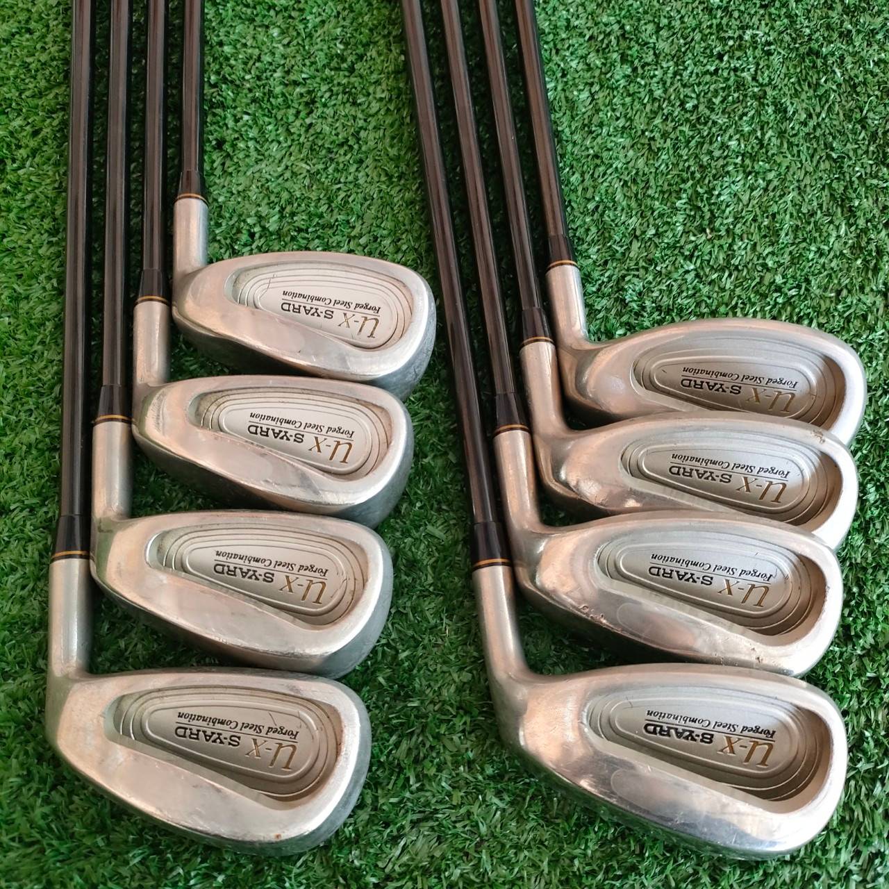 ชุดเหล็ก S-YARD U-X มีเหล็ก 5-9 เเละ PW SW ก้าน UX-YARD FLEX R1 เหล็กสุดพรีเมี่ยมจากญี่ปุ่น ปัจจุบันหายากมากๆ ตีดีและตีไกลกว่าปกติ 1 เบอร์ สภาพสวยสมบูรณ์ เดิมๆเลยครับ