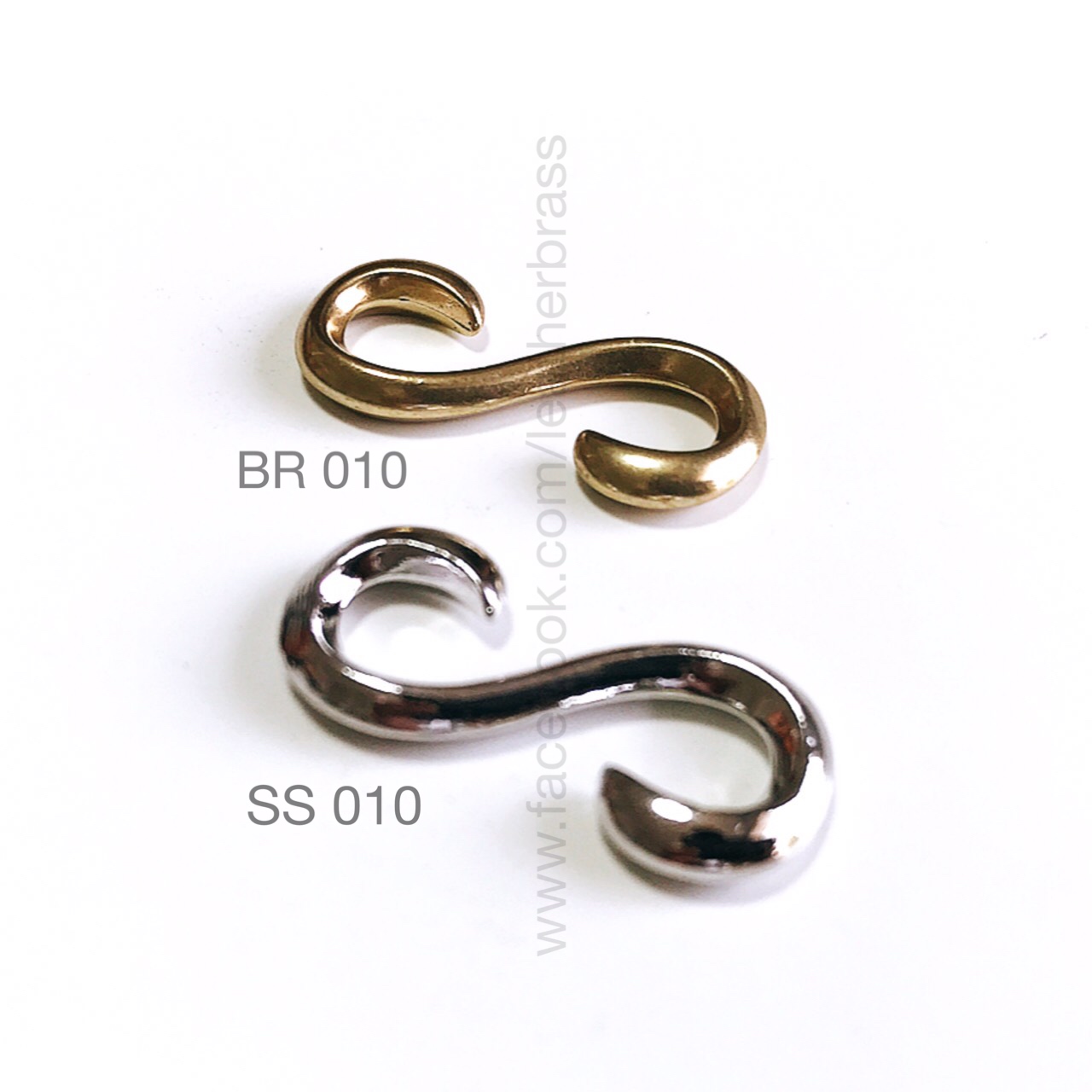 SS010 ตะขอเอส ตะขอสร้อยข้อมือ อะไหล่เครืองประดับ อะไหล่สเตนเลส leatherbrass**ราคาต่อชิ้น**