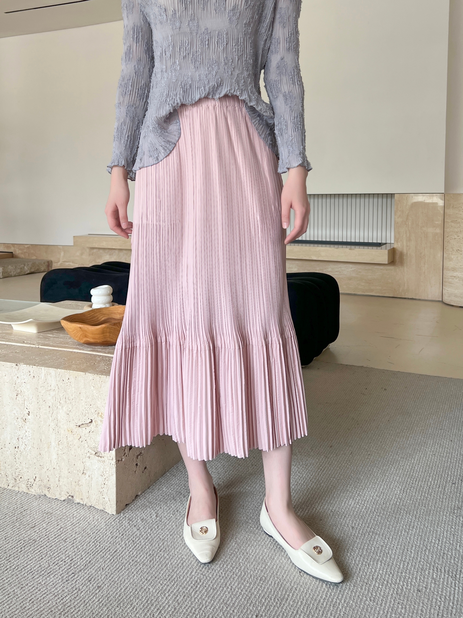 ยาว 32นิ้ว! 2MUAY รุ่น GJO1738 กระโปรงพลีทคุณภาพ FLARE PLEATED SKIRT 7 สี FREE SIZE