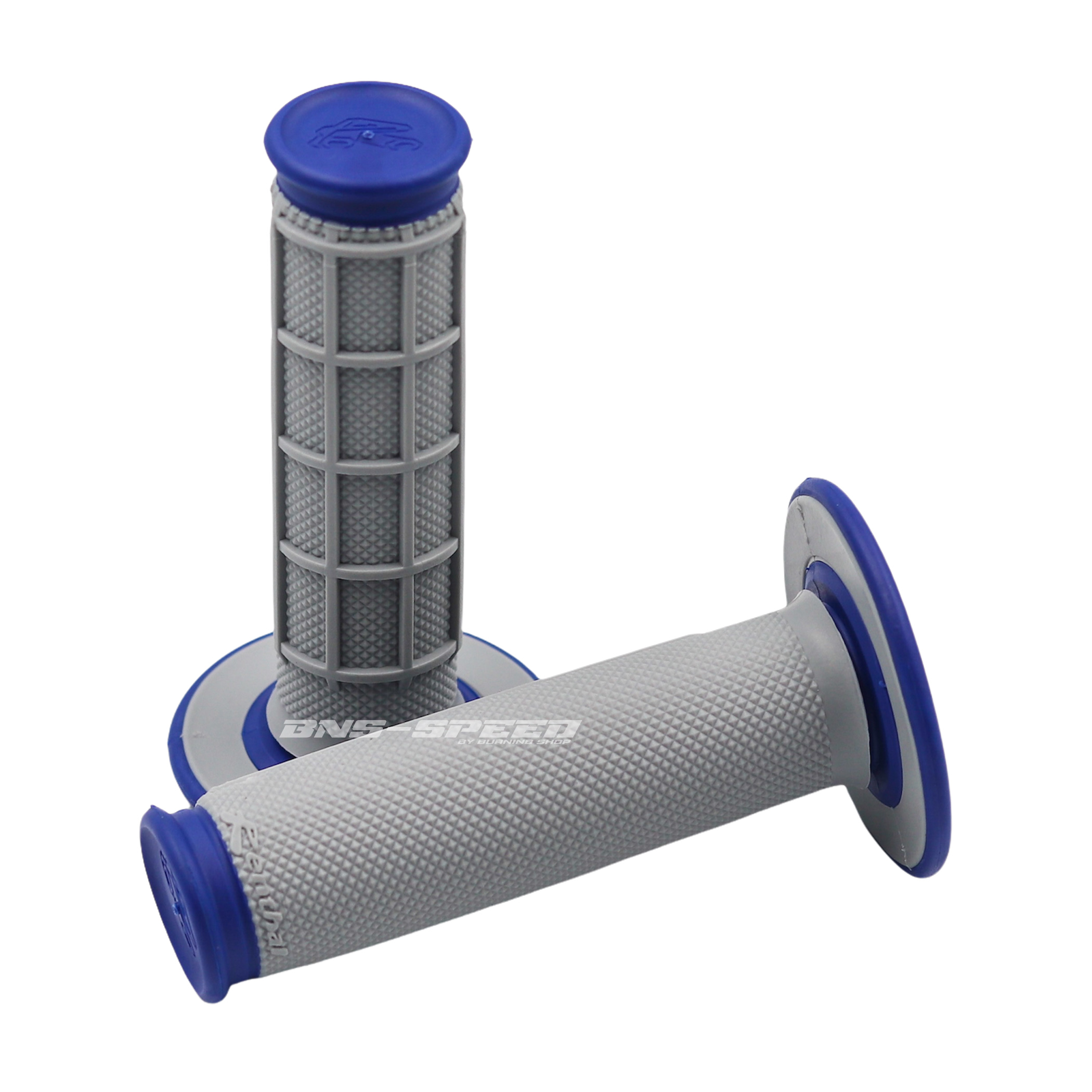 ปลอกแฮนด์ Renthal MX Dual Compound Grips 1/2 Waffle GREY/BLUE