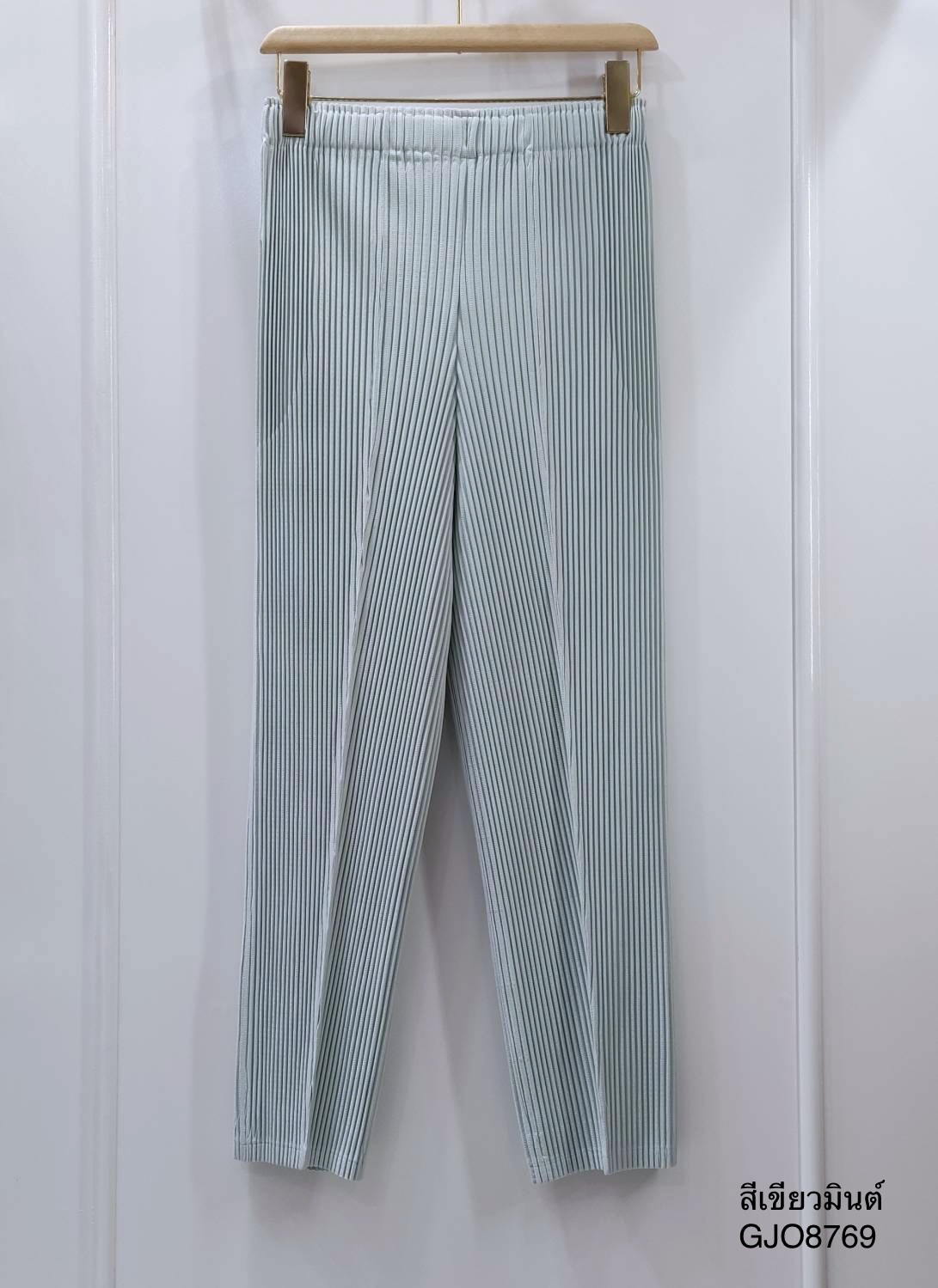 ยาว36,37นิ้ว!! 2MUAY รุ่น GJO8769 กางเกงผ้าหนาอัดพลีท THICK SLIM SPILT FRONT PLEATED PANTS 14 สี FREE SIZE