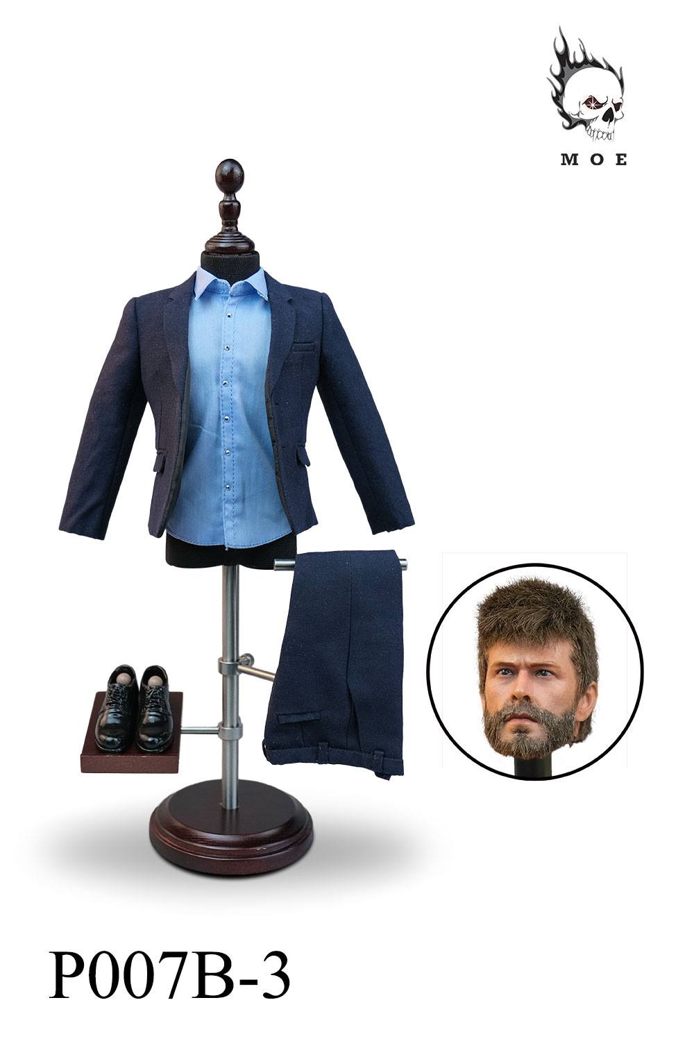 [สั่งจอง]MOETOYS P007A/B/C 1/6 : Mens Head Sculpt & Narrow Shoulder Suit
