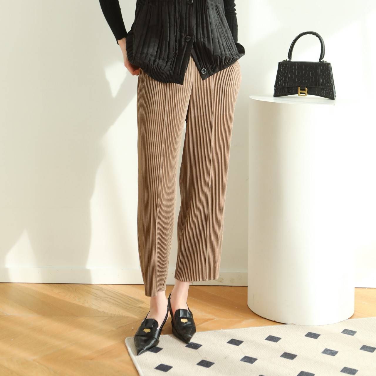 ยาว 36นิ้ว 2MUAY รุ่น GJO2255 กางเกงผู้หญิง กางเกงพลีทคุณภาพ 13สี FREE SIZE THICK STRAIGHT PLEATED PANTS