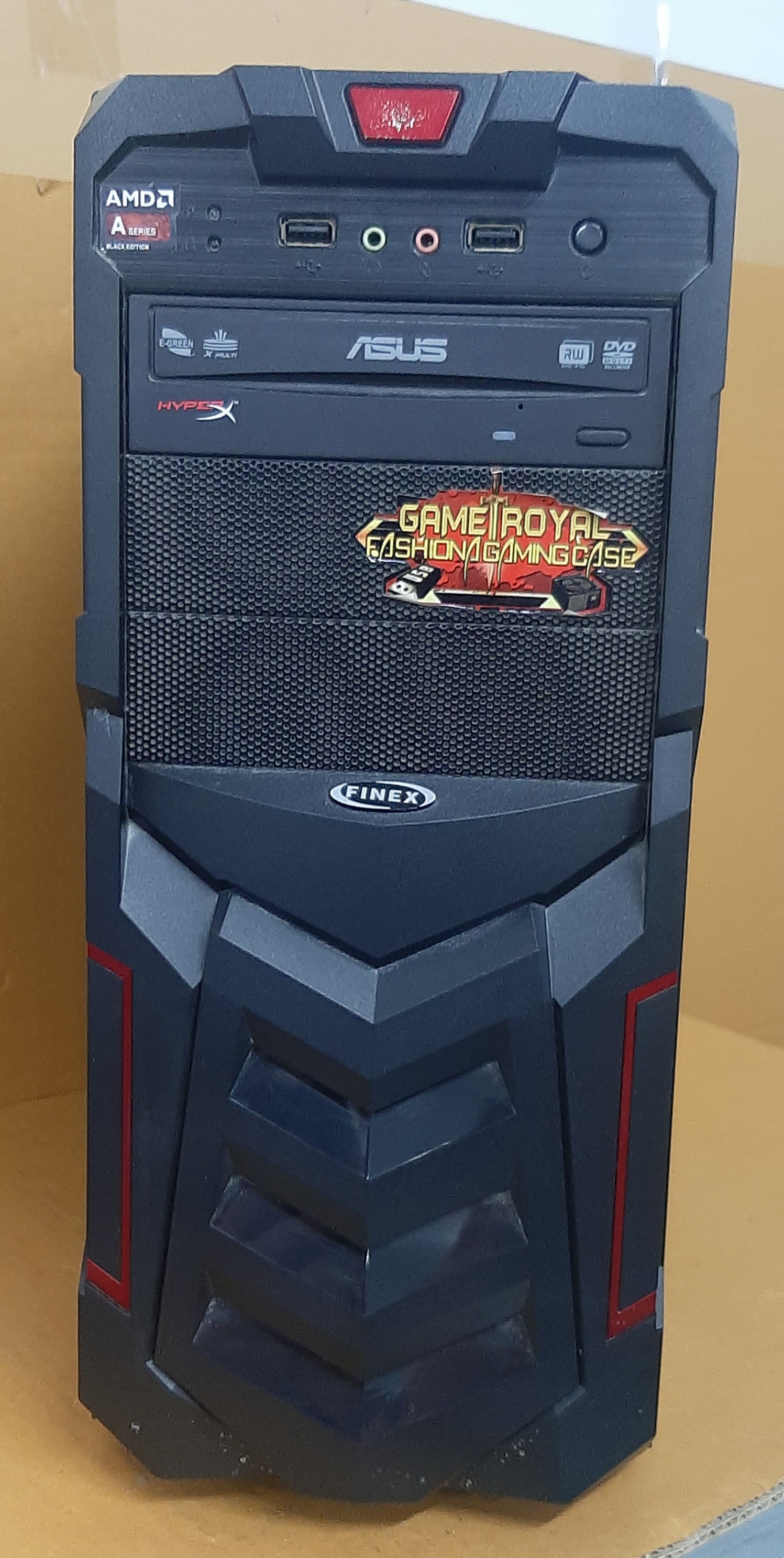 พีซีประกอบมือสอง เคส Finex (CPU Ryzen5 2600 Ram16GB SSD240GB VGA GTX1050Ti 4GB) สภาพดี ประกันร้าน 1 เดือน