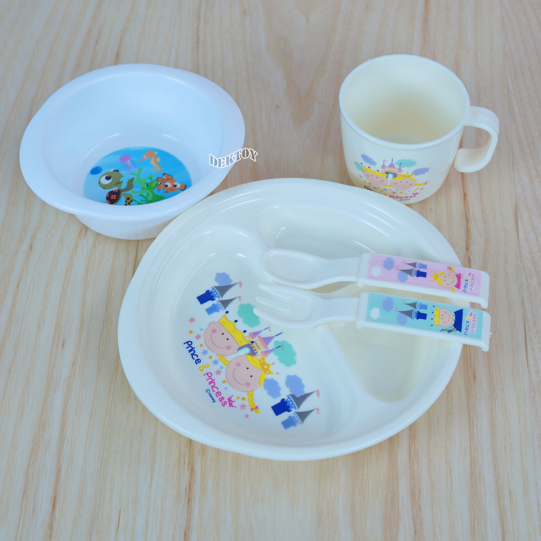 Nanny แนนนี่ อุปกรณ์ทานอาหารเด็ก จาน3ช่อง+แก้ว1หู+ถ้วยซุป เจ้าหญิง นีโม่