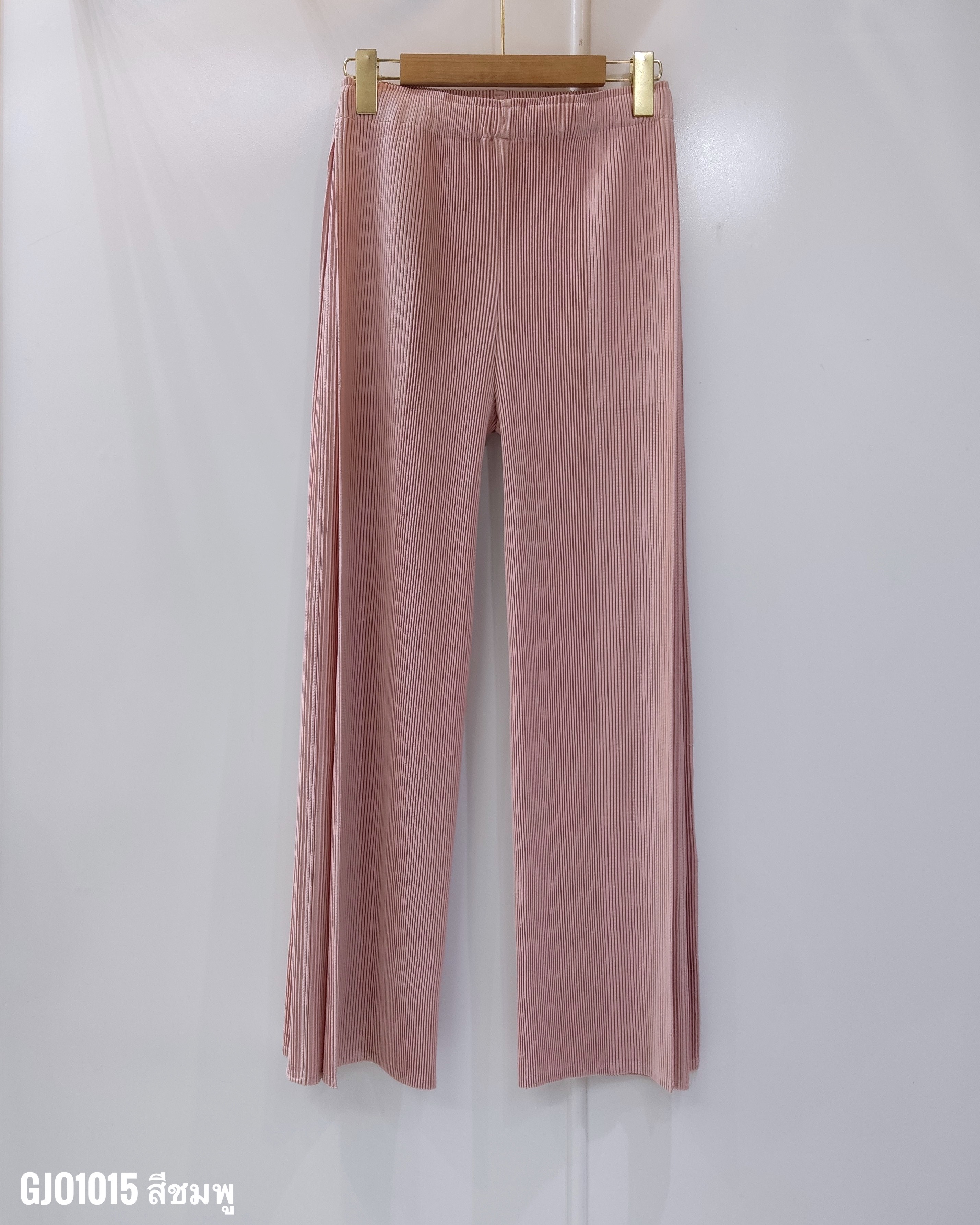 ยาว 37.5 นิ้ว 2MUAY รุ่น GJO1015 กางเกงอัดพลีท THICK DOUBLE LAYER STRAIGHT PLEAT PANTS 10 สี FREE SIZE