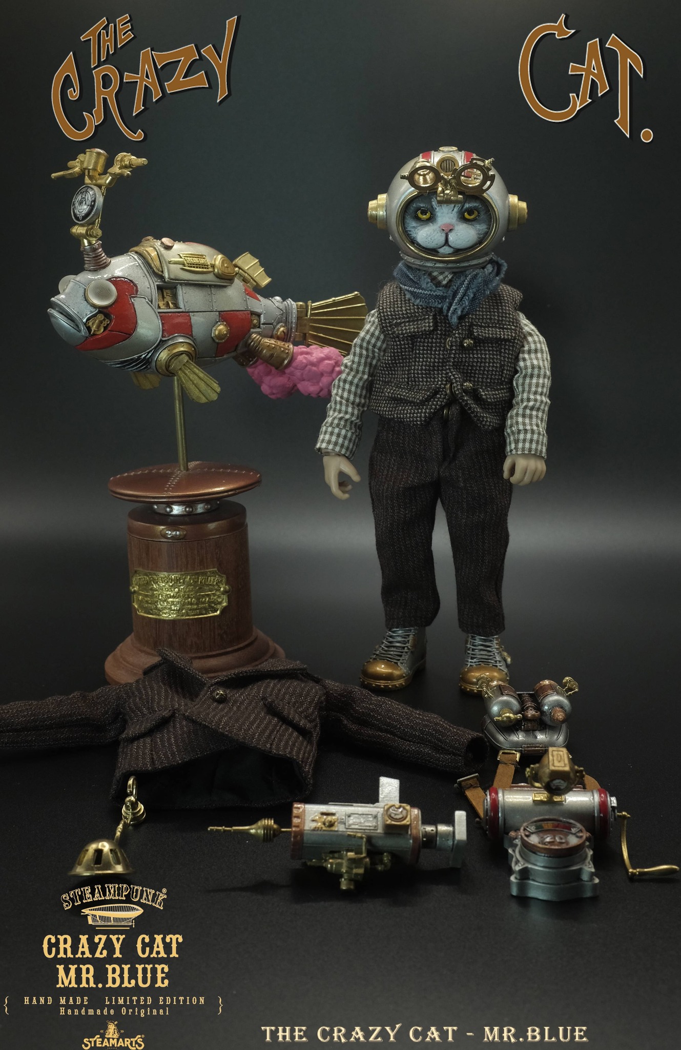 [สั่งจอง] STEAMARTS SA2024Q1201 1/6 : Steampunk Crazy Cat Mr.Blue Child Body