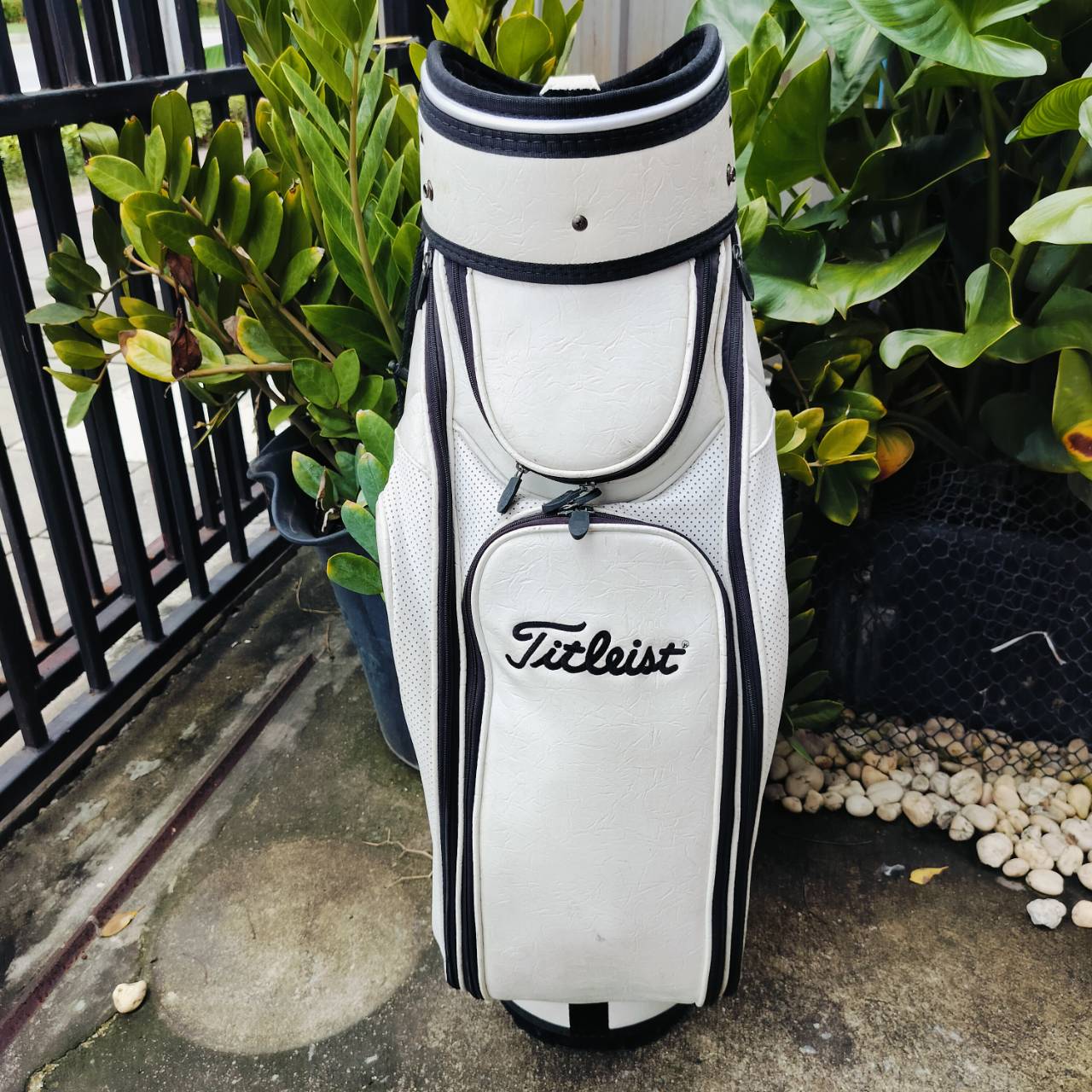 ถุงกอล์ฟ TITLEIST มือสอง สีขาวสวย ภาพในบุกำมะหยี่