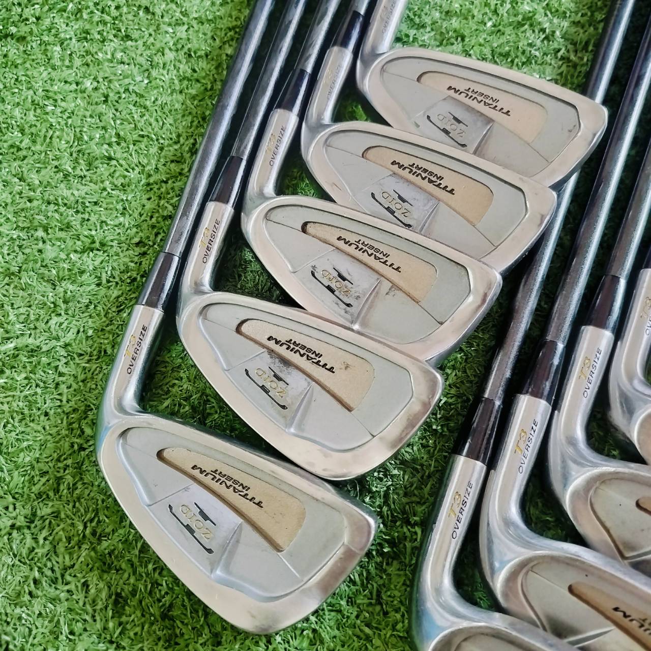 ชุดเหล็ก MIZUNO T-ZIOD หน้าเด้ง!!! TITANIUM INSERT ชุดใหญ่ 10 ชิ้น มี 3-9 P S F ครบ ก้านถัก TURBO GOLD FLEX R ชุดเหล็กญี่ปุ่น MADE IN JAPAN ไม้กอล์ฟพรีเมี่ยมมือสอง ของแท้ By NakaraLuxurious
