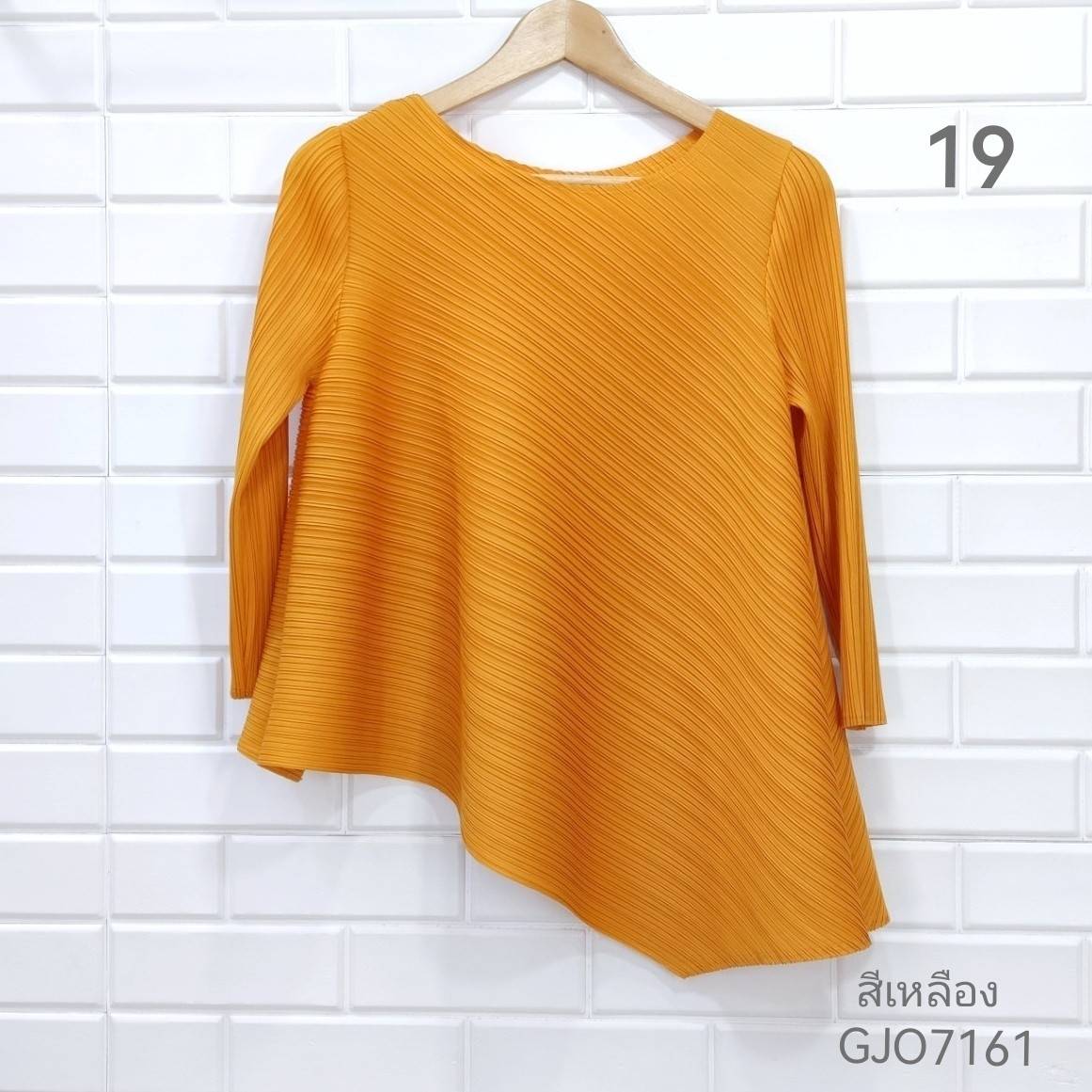 อก 38 นิ้ว 2MUAY รุ่น GJO7161 เสื้อพลีทงานคุณภาพ เสื้อผู้หญิง 13สี FREE SIZE HALF SLEEVE ASYMMETRIC PLEATED TOP